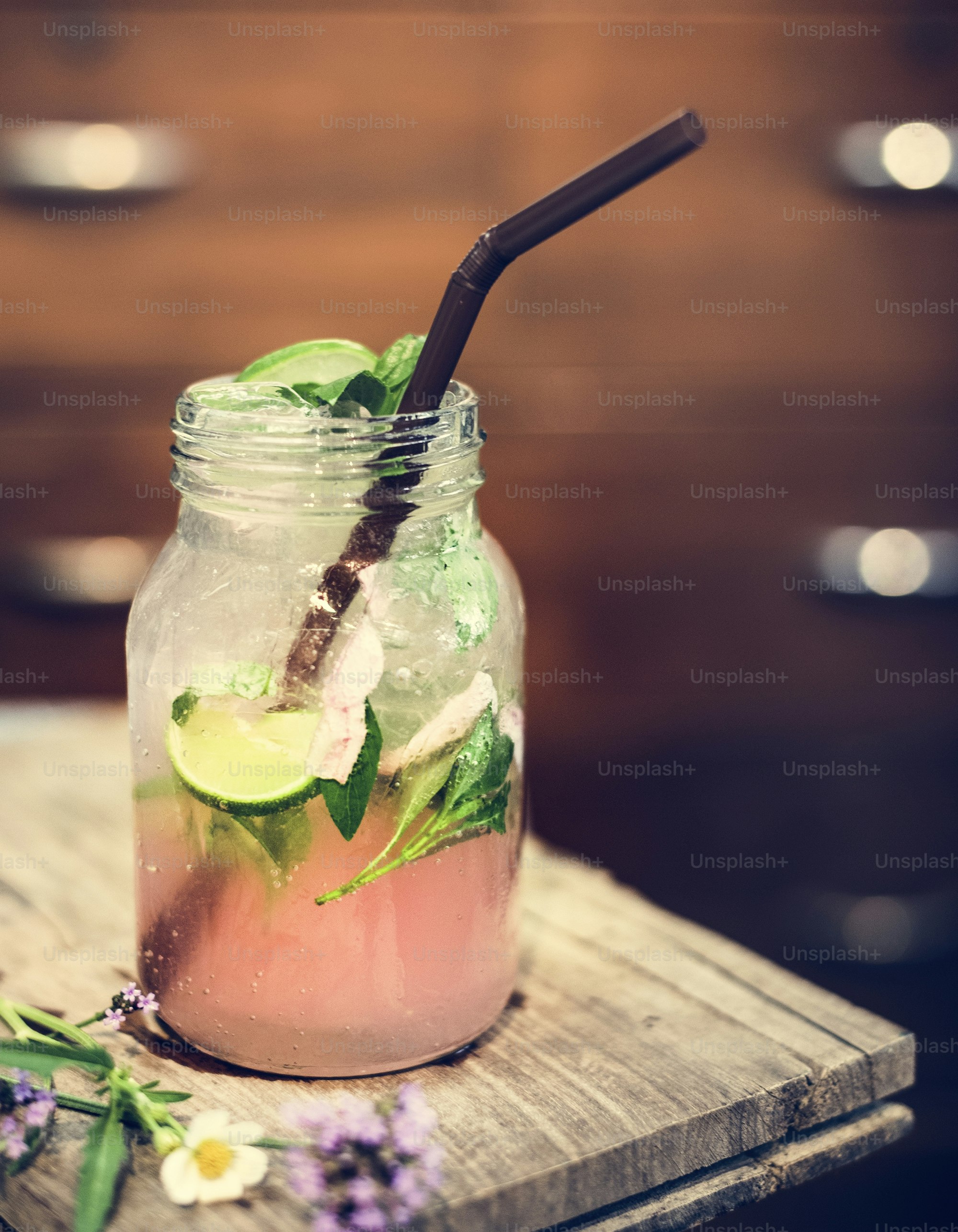 Closeup of infused water