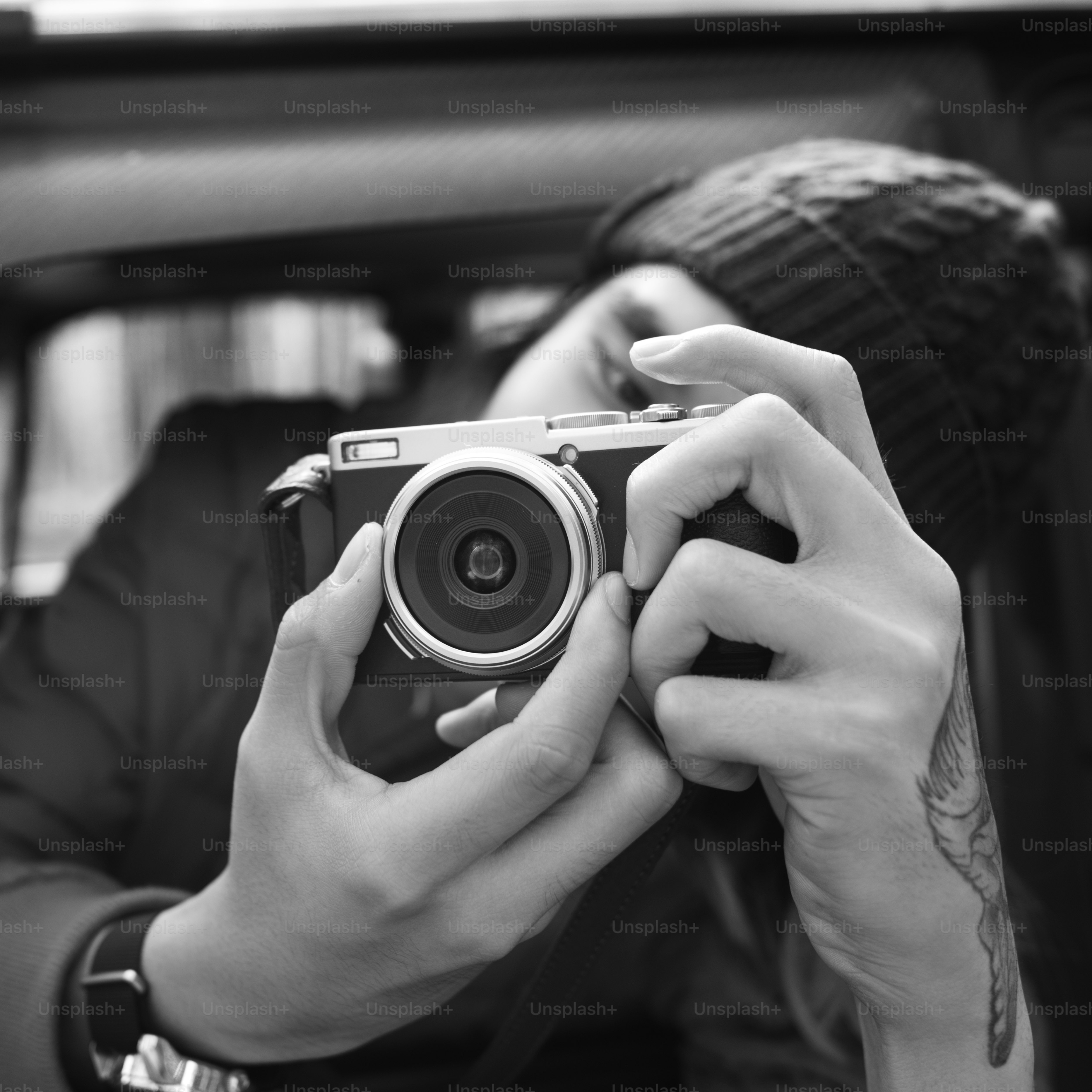 Photographer Camera Man Shooting Car Vehicle Concept