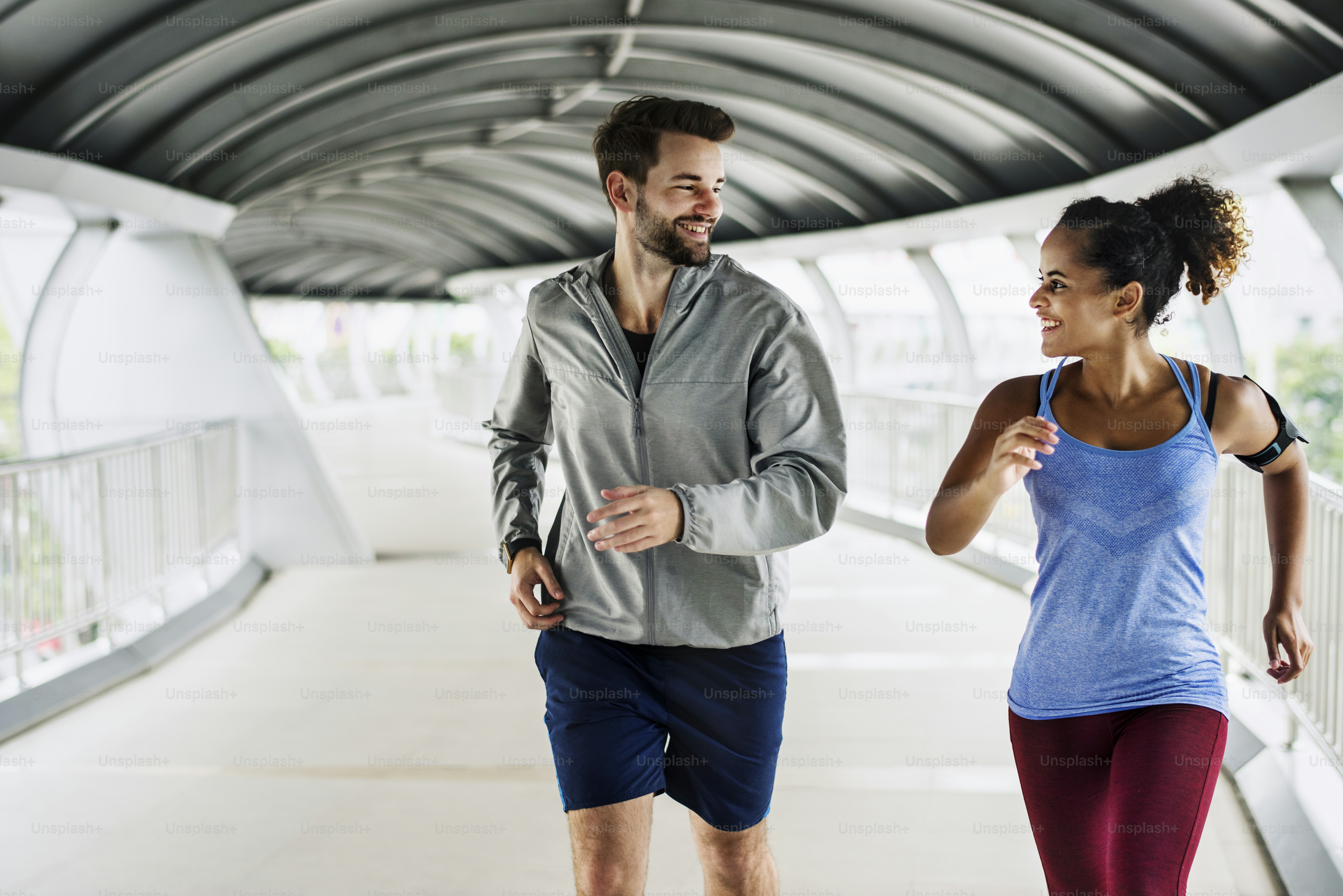 Couple working out together