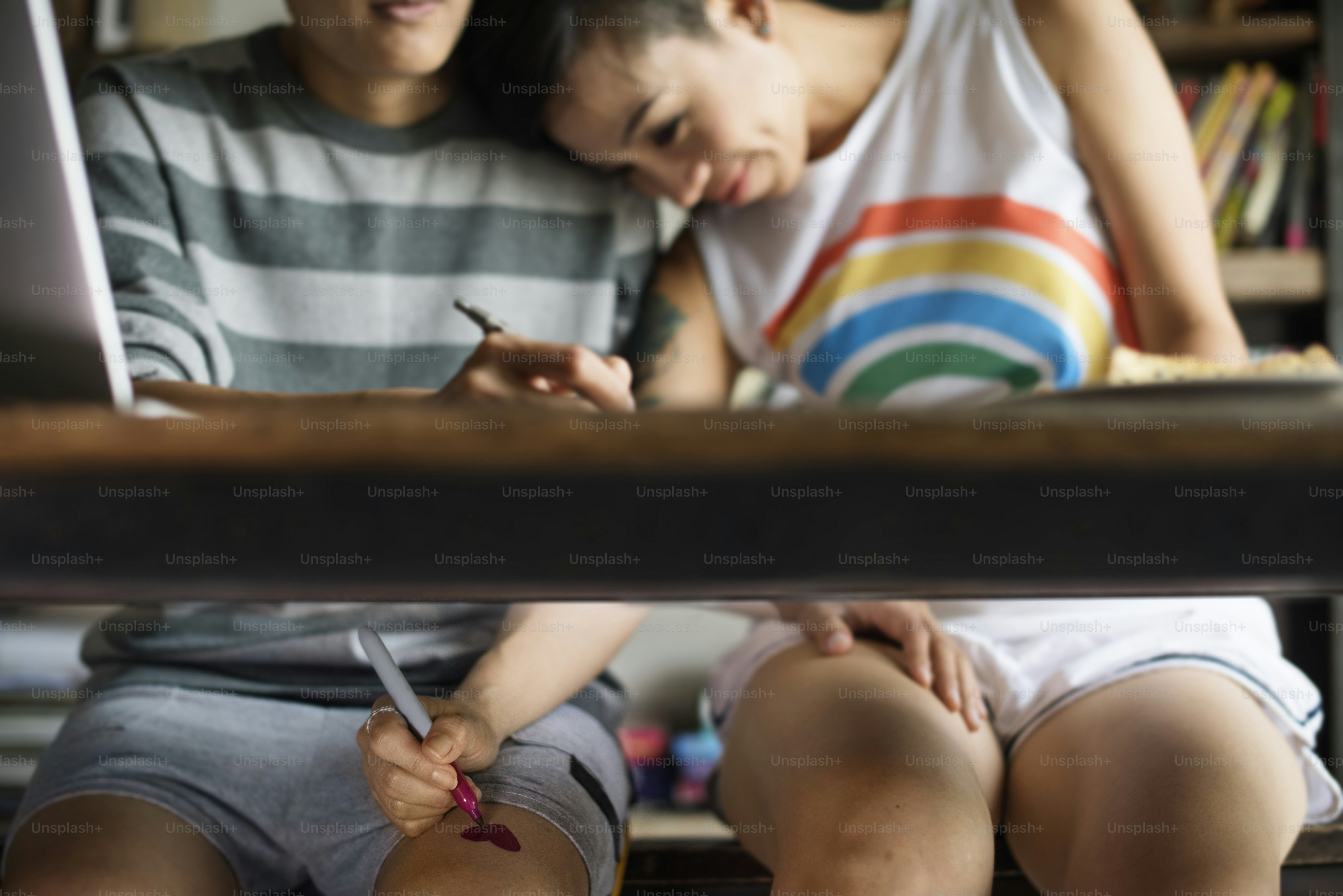 LGBT Lesbian Couple Moments Happiness Concept