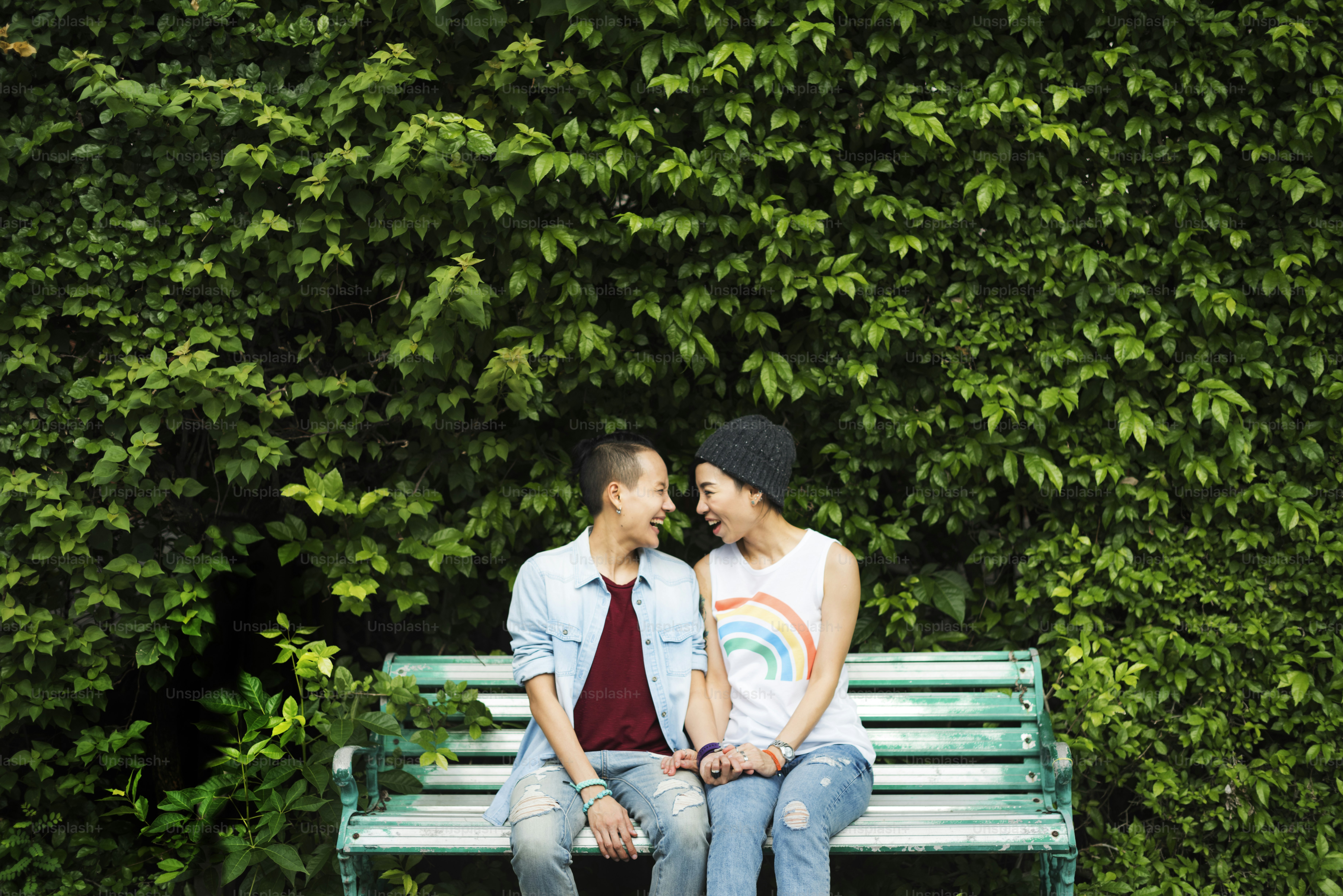 LGBT Lesbian Couple Moments Happiness Concept