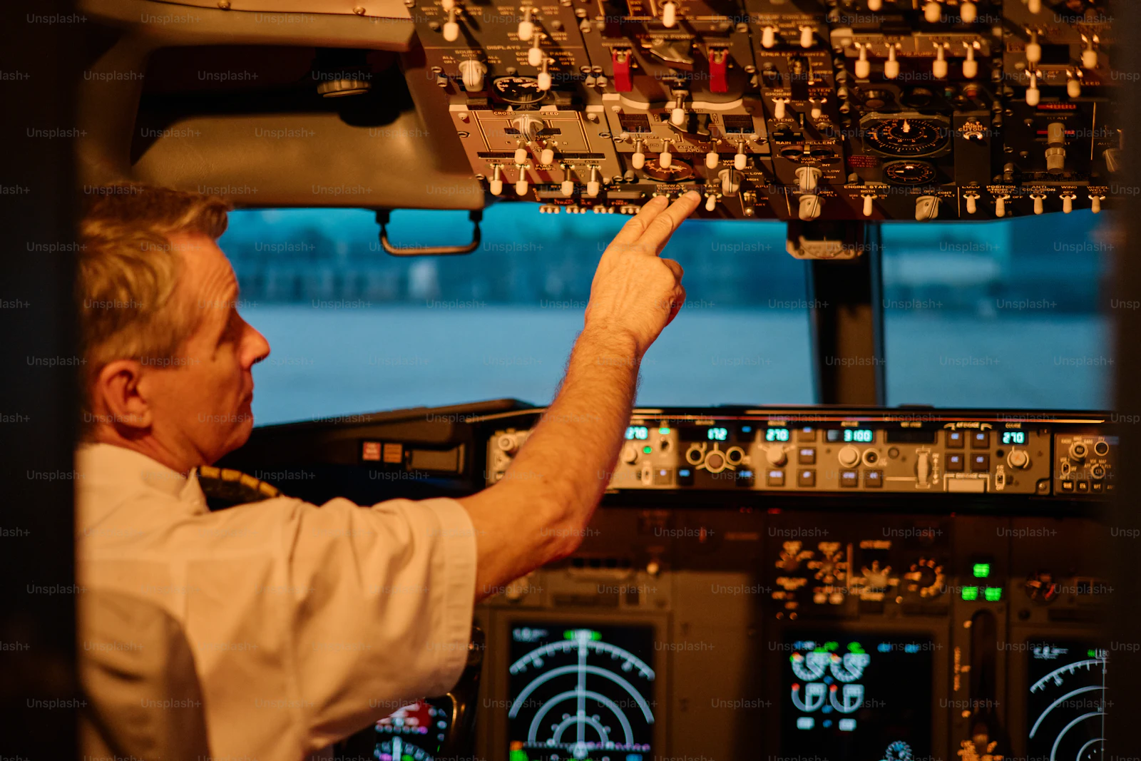 Pilot preparing for flight