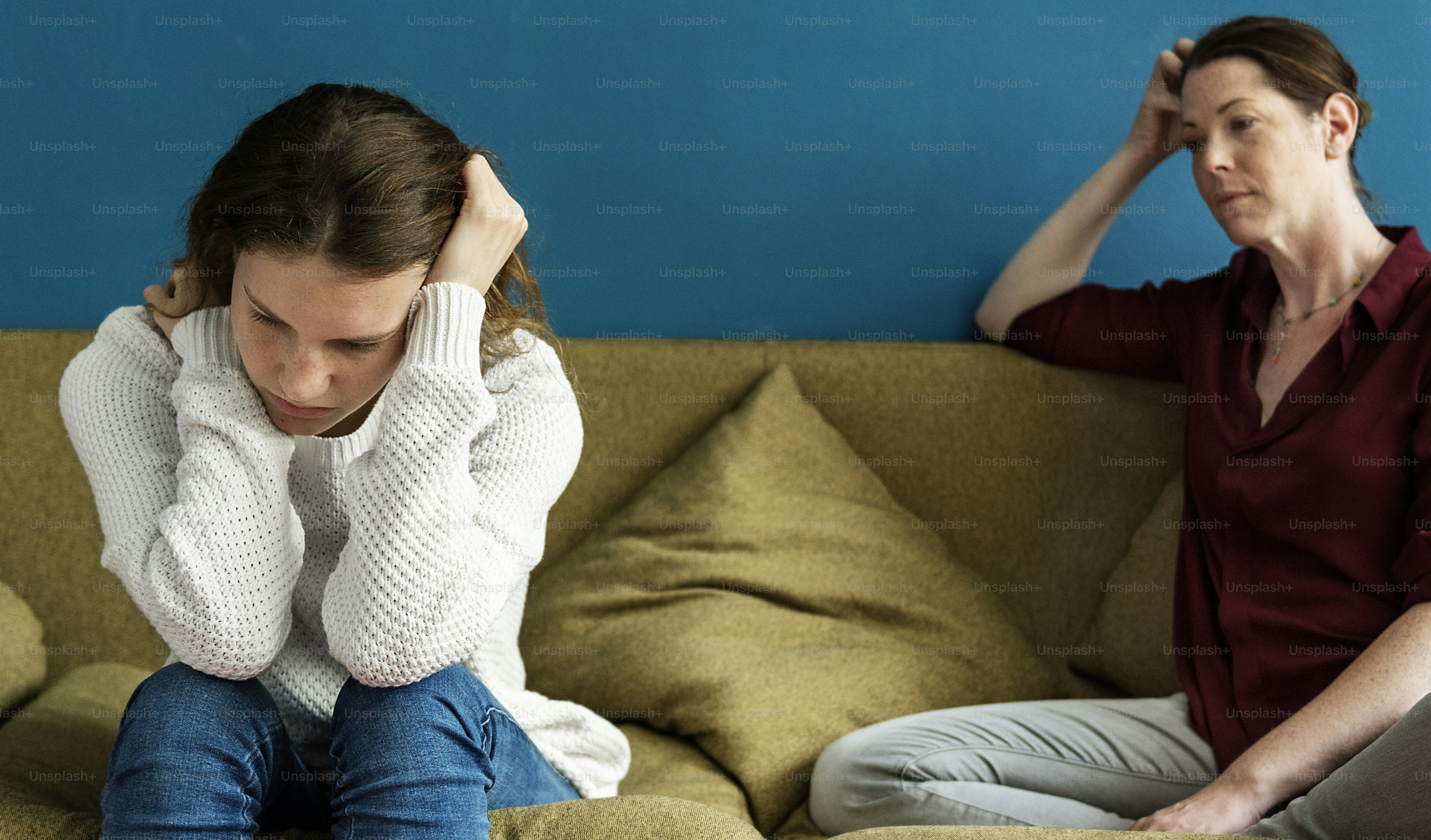 Mother and teenage daughter having an arguument