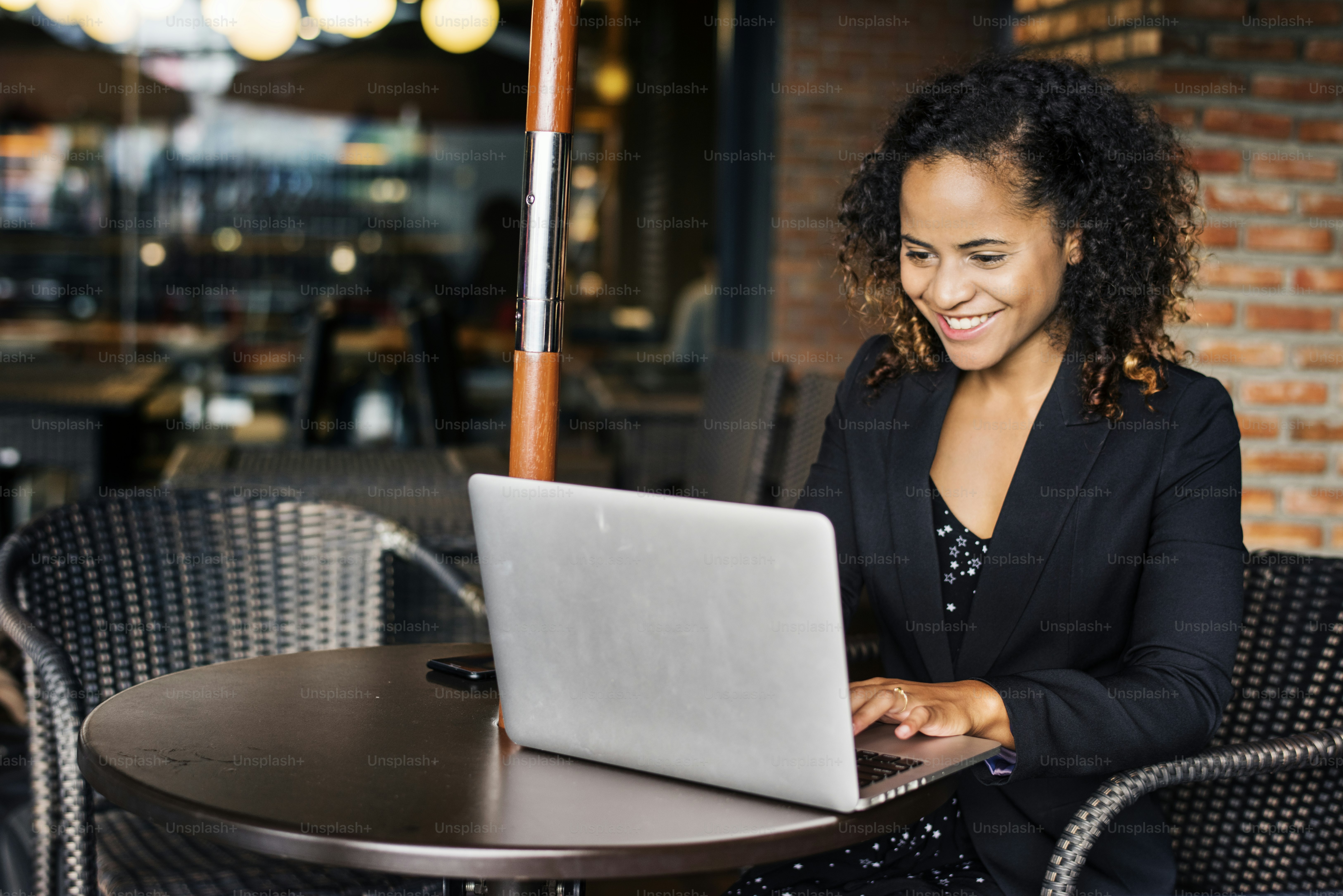 Woman working on a laptop