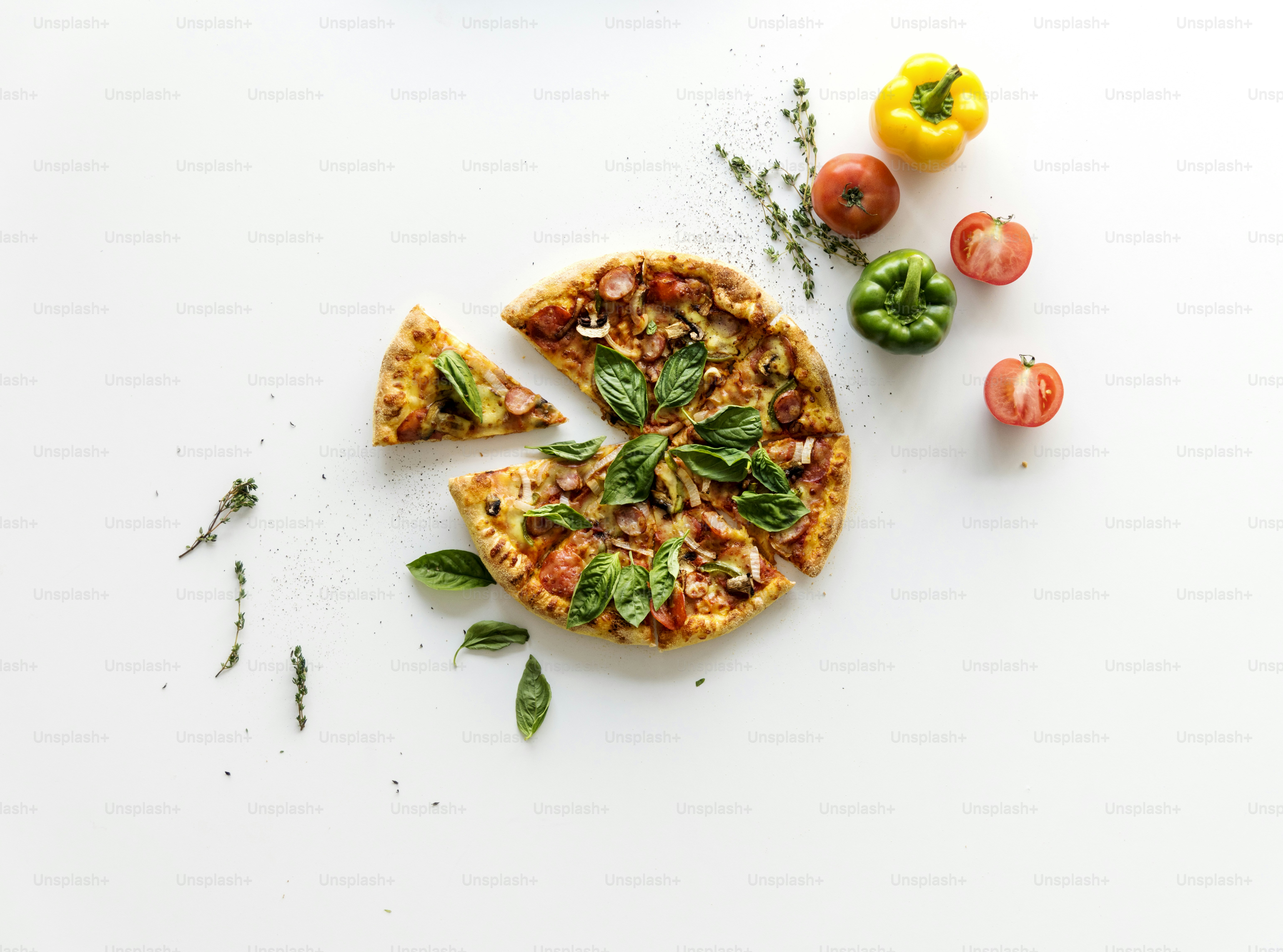 Delicious Pizza Isolated on White