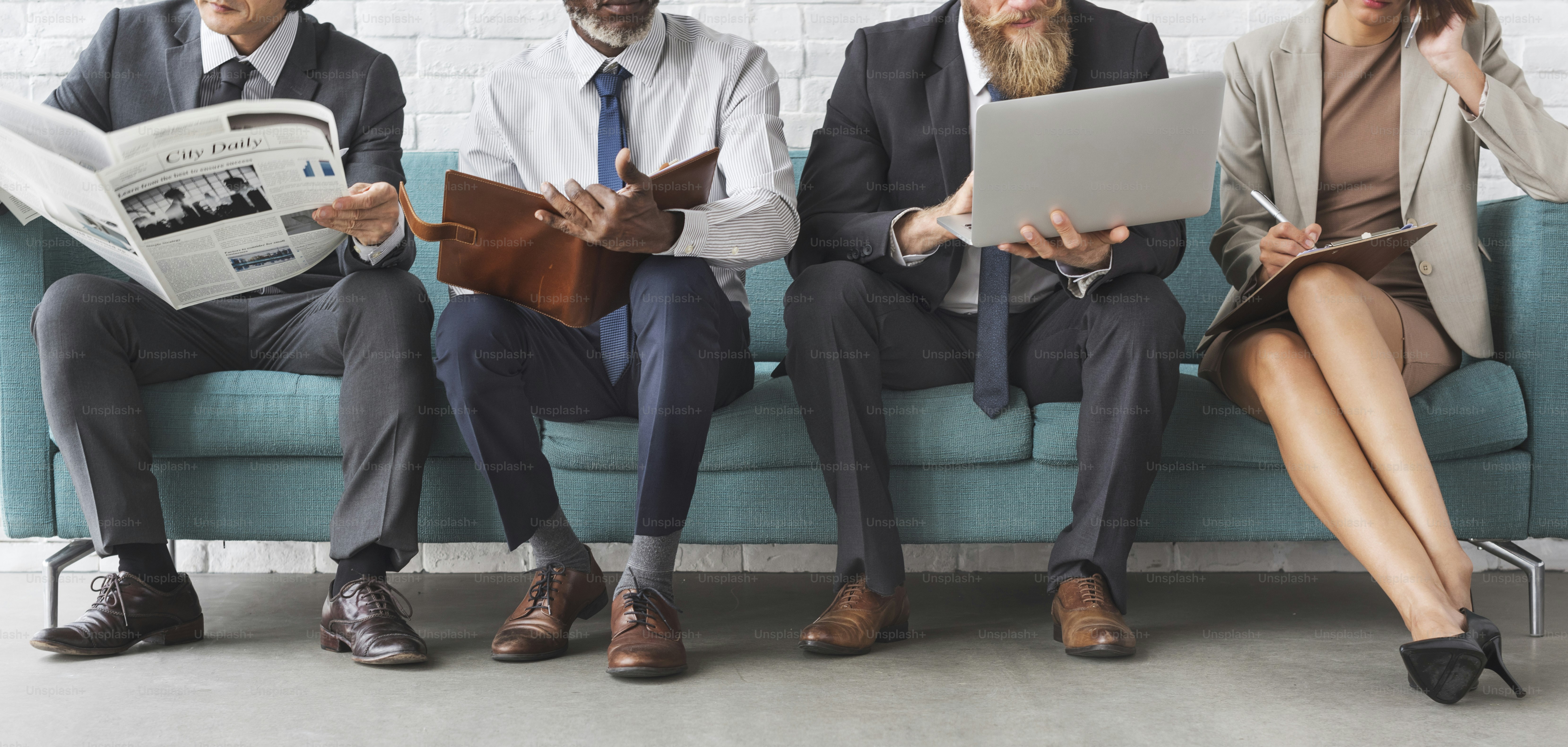 Professional business team collaborating in modern office