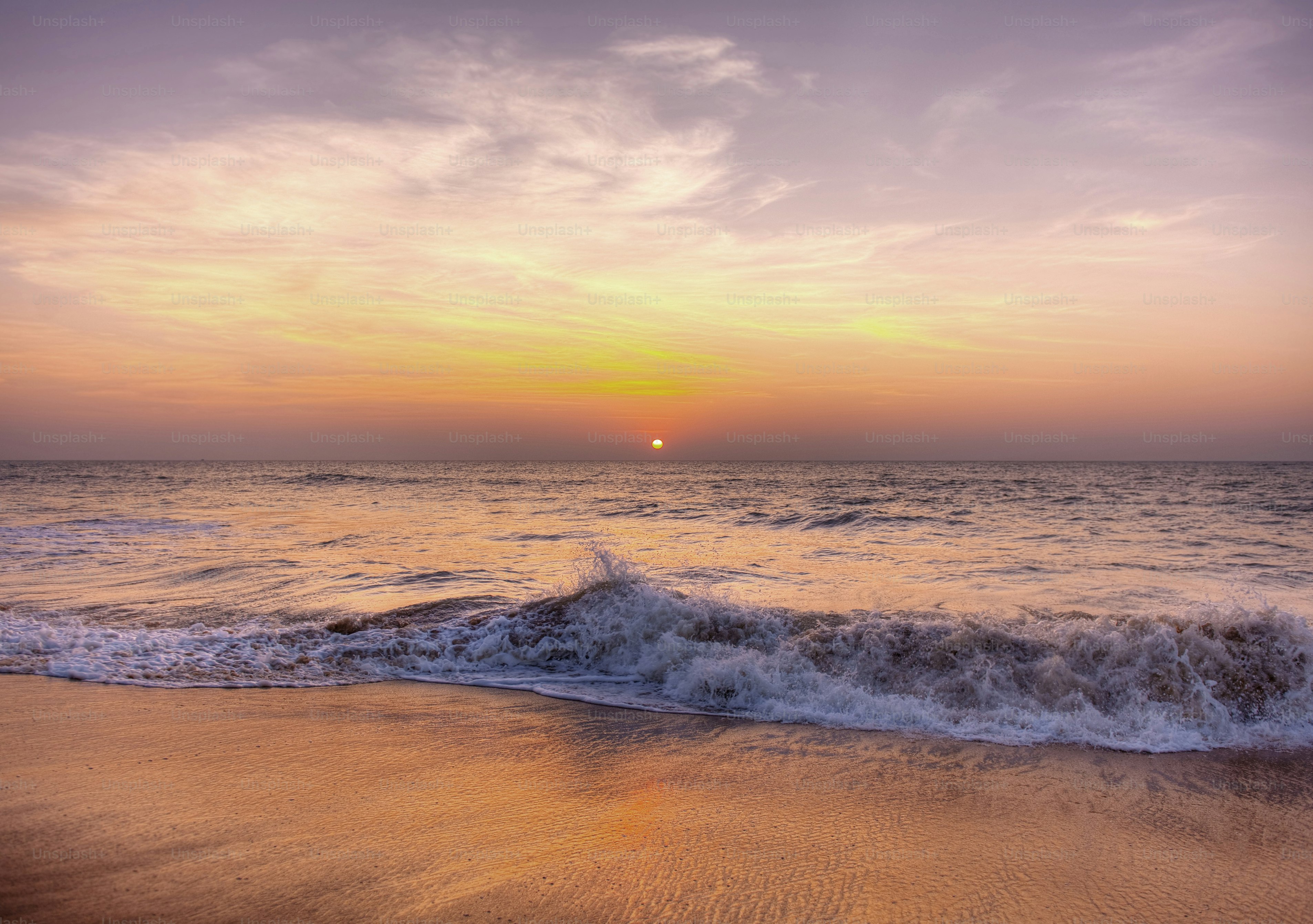 Sunset at a beach in Samoa