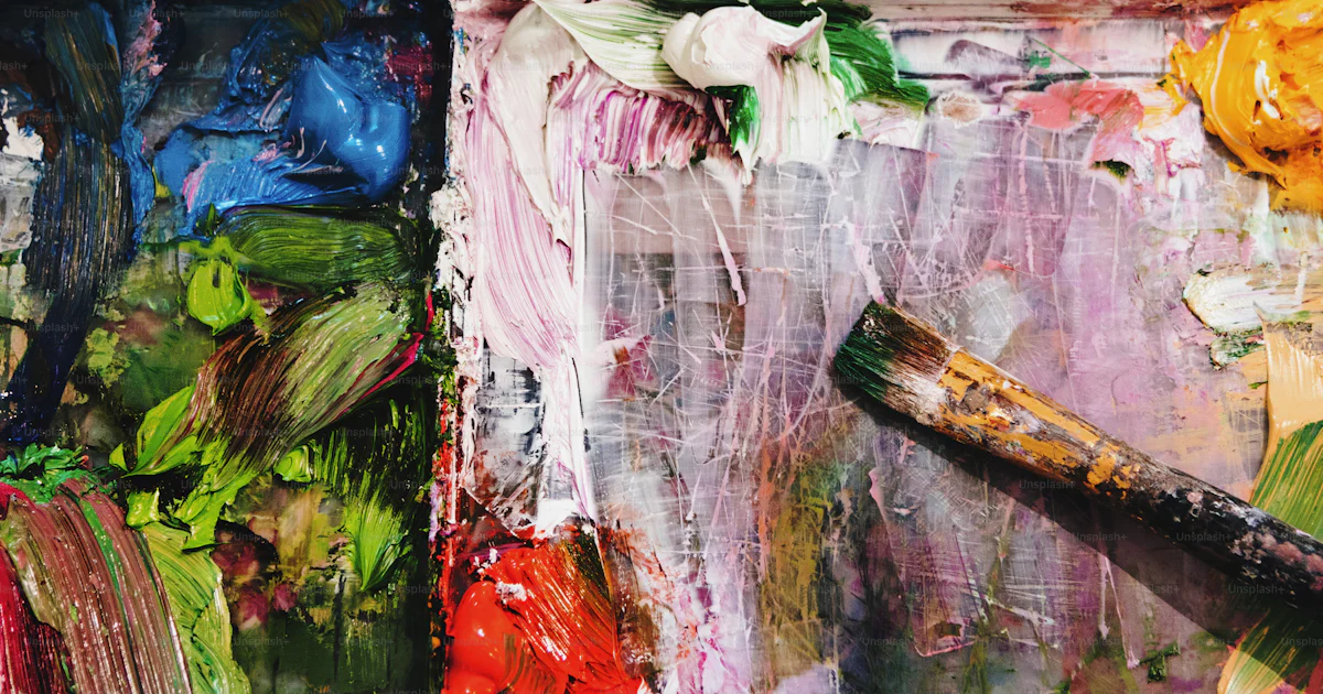 Messy color palette with brushes photo – Texture Image on Unsplash