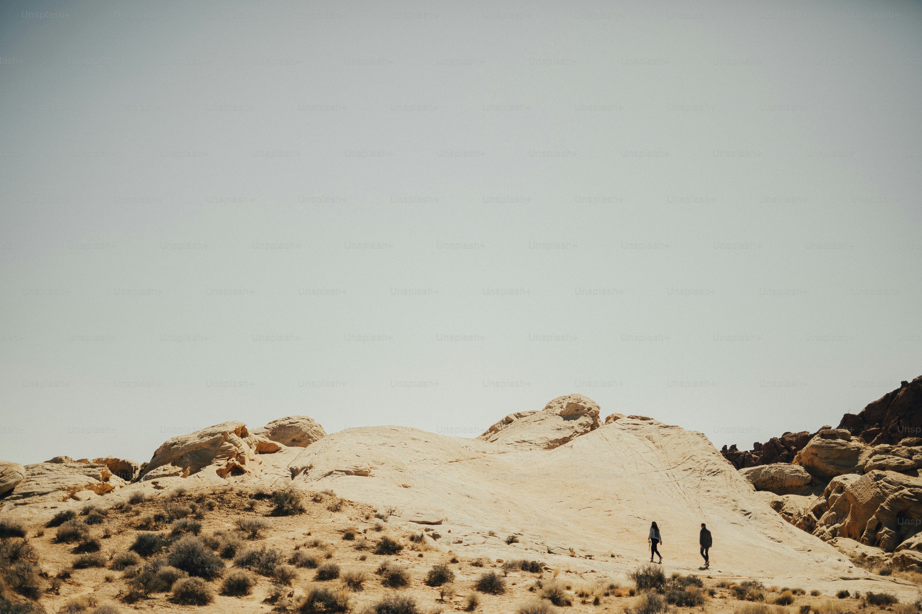 Couple walking in the Death Valley in California, United States