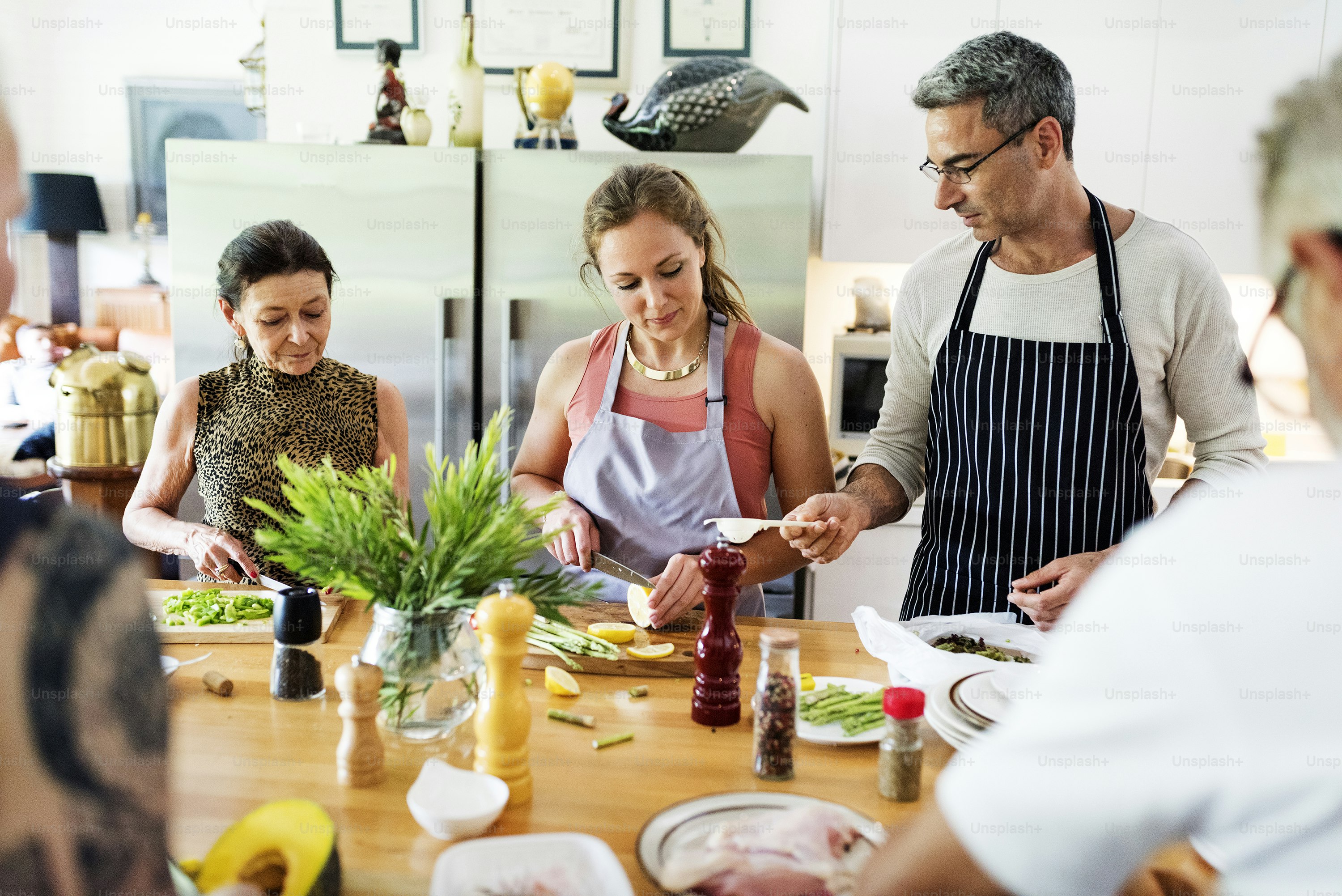 Group of friends are cooking in the kitchen photo – Adults only Image ...