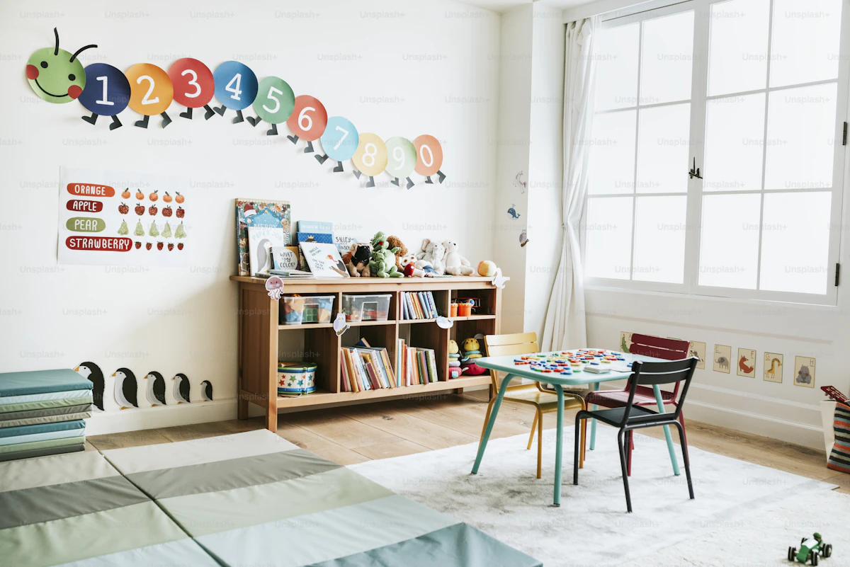 Bright colourful classroom with modern learning environment