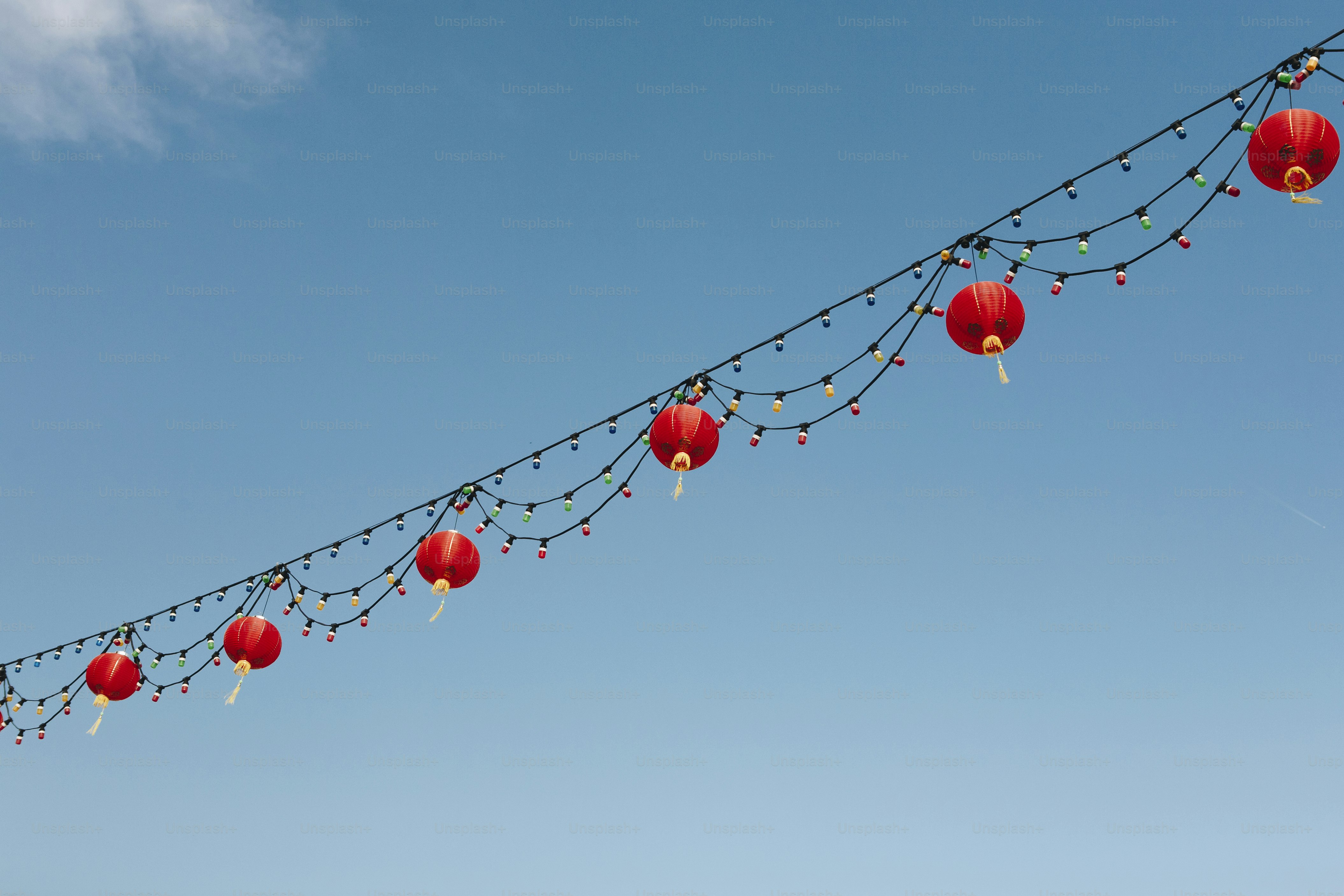 Chinese lanterns in the sky
