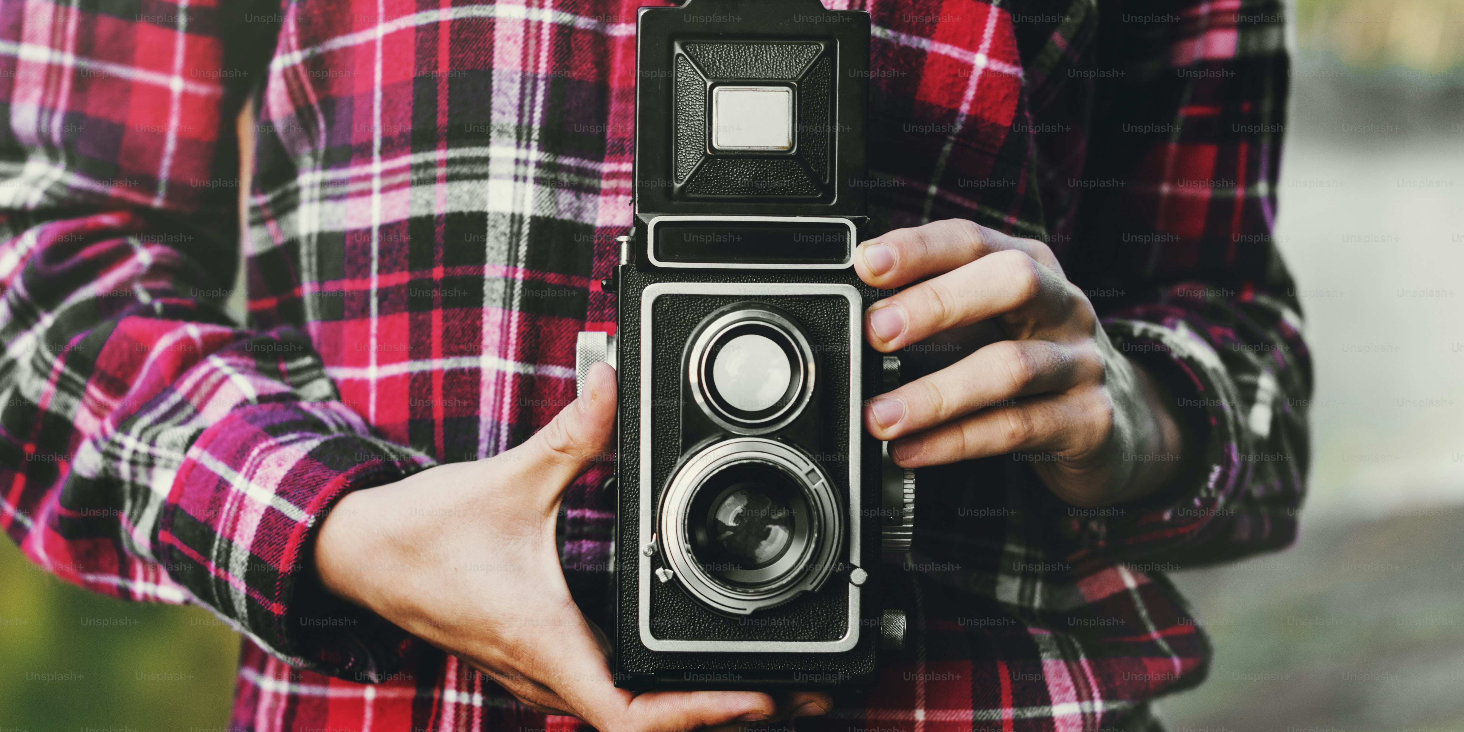 Girl Taking Pictures Outdoors Concept