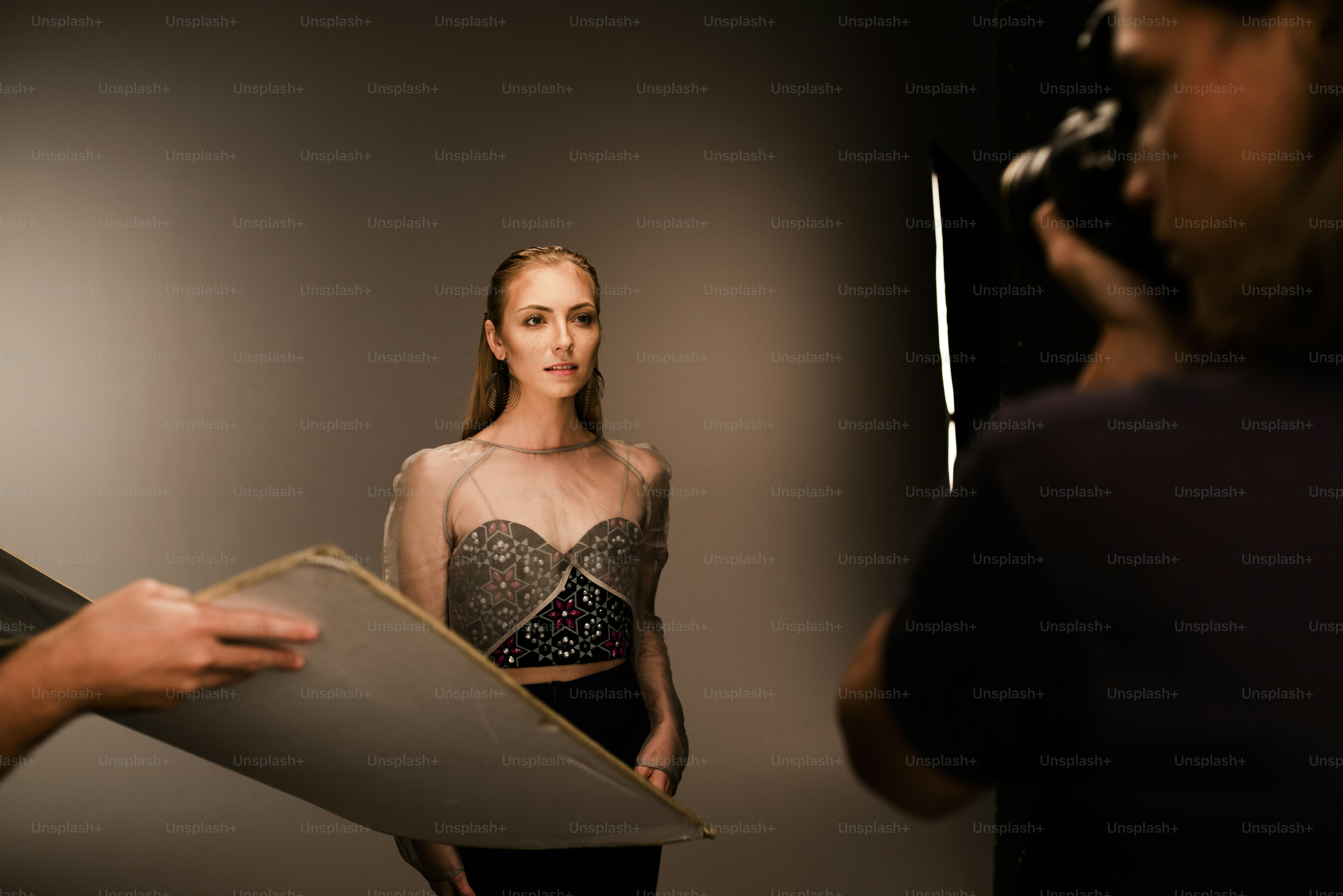 Beautiful young model posing for a fashion shoot