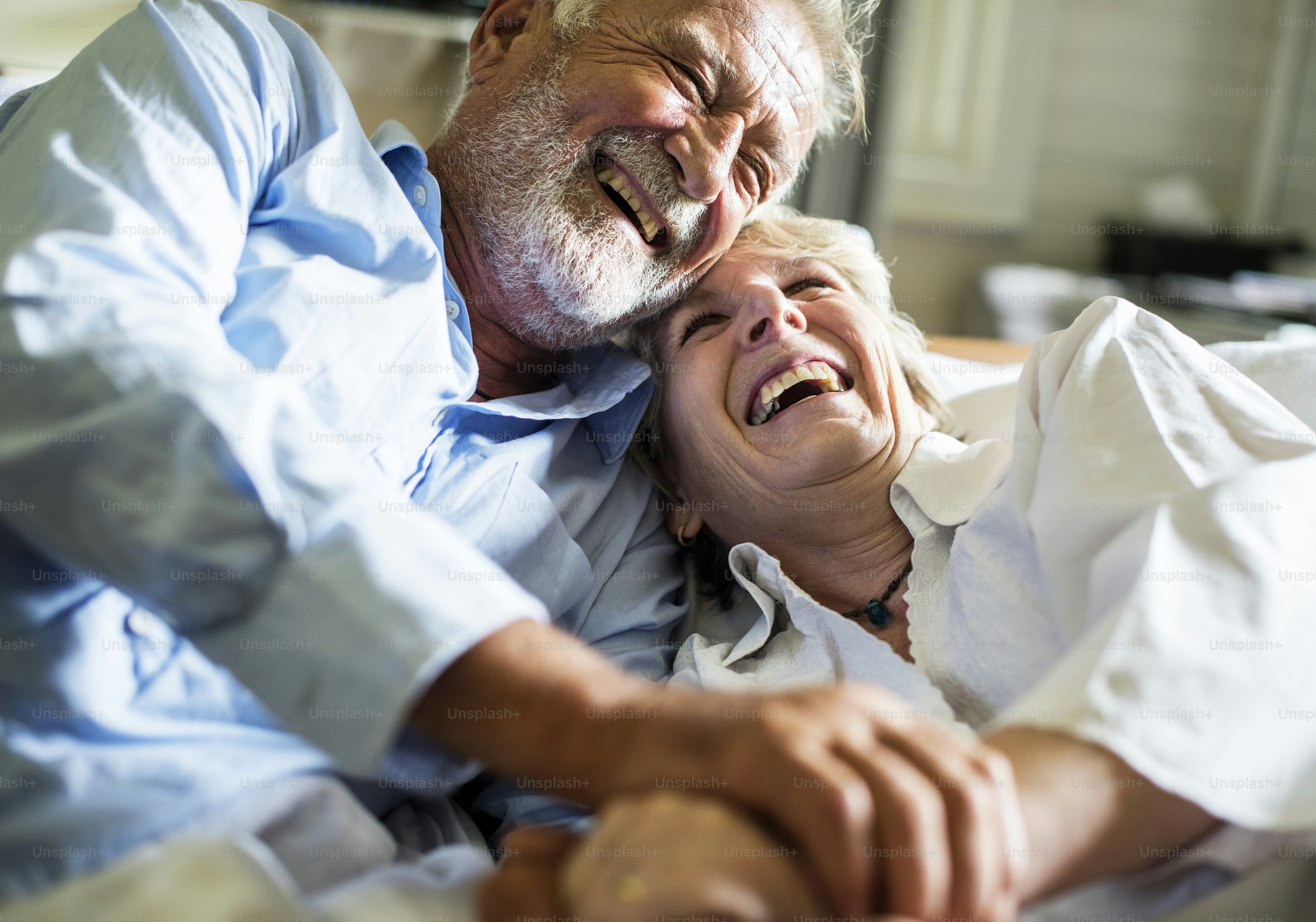 An elderly couple is spending time together