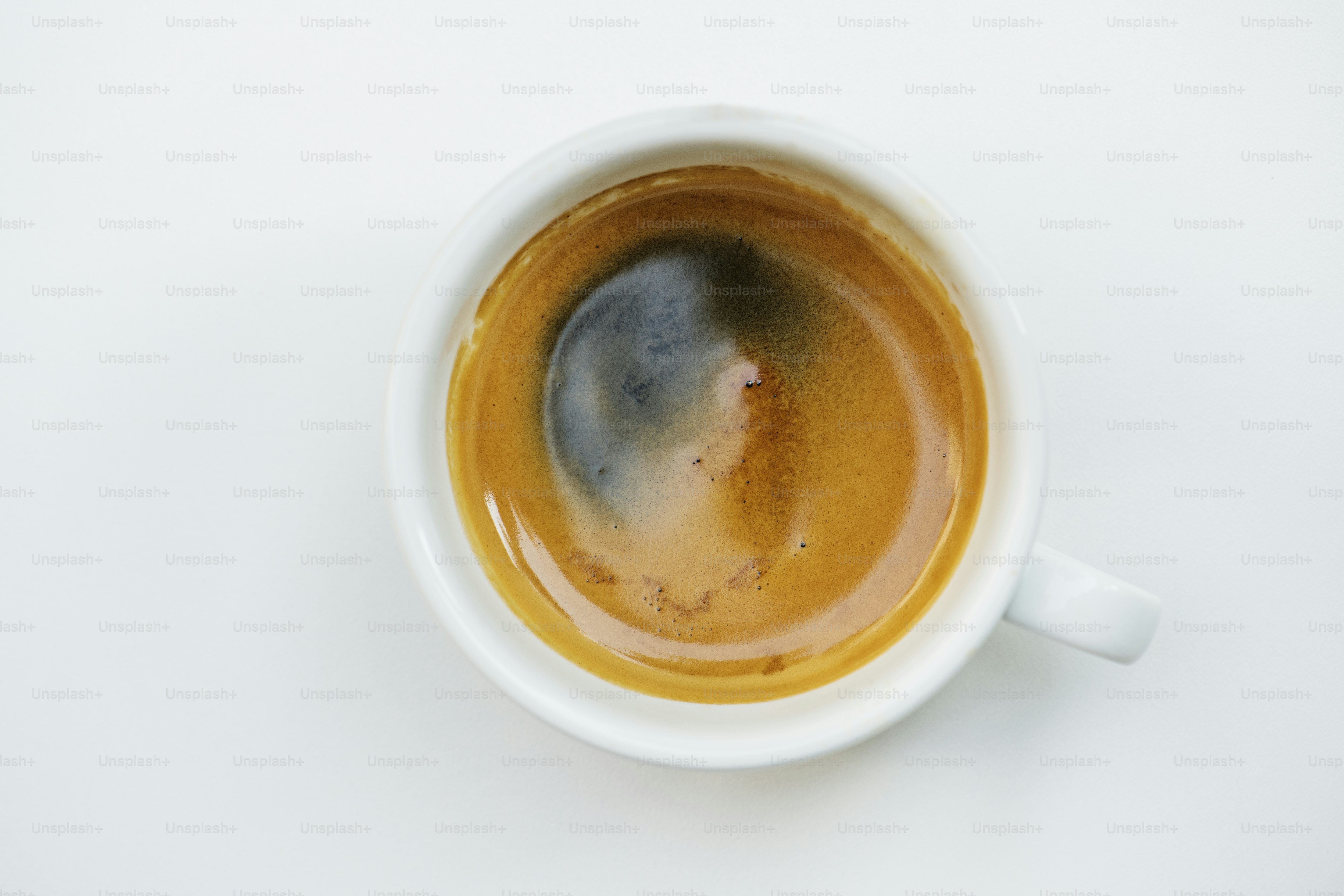 Vue aérienne du café chaud
