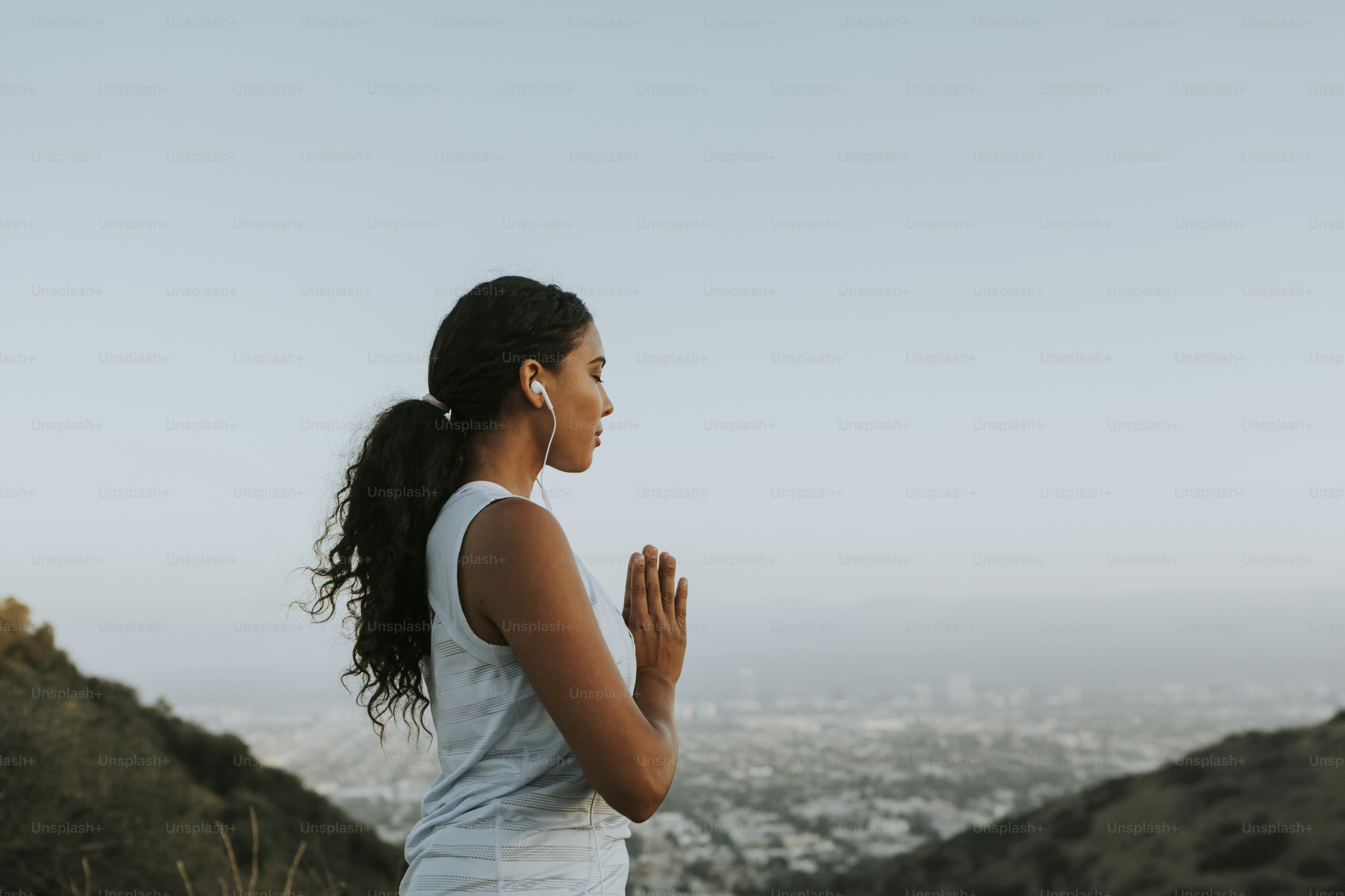 Woman practicing yoga for relaxation