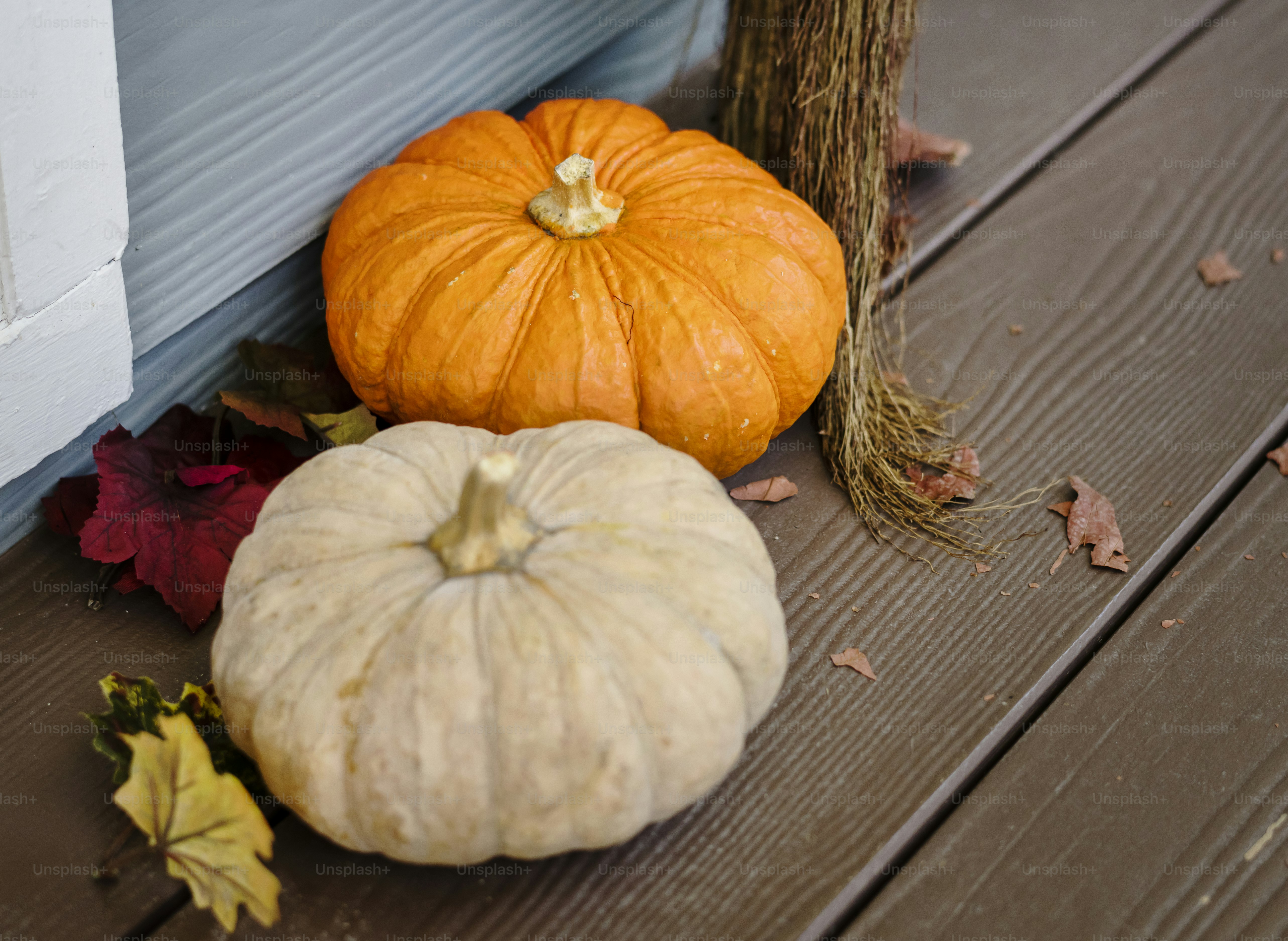 House porch decorated for Halloween