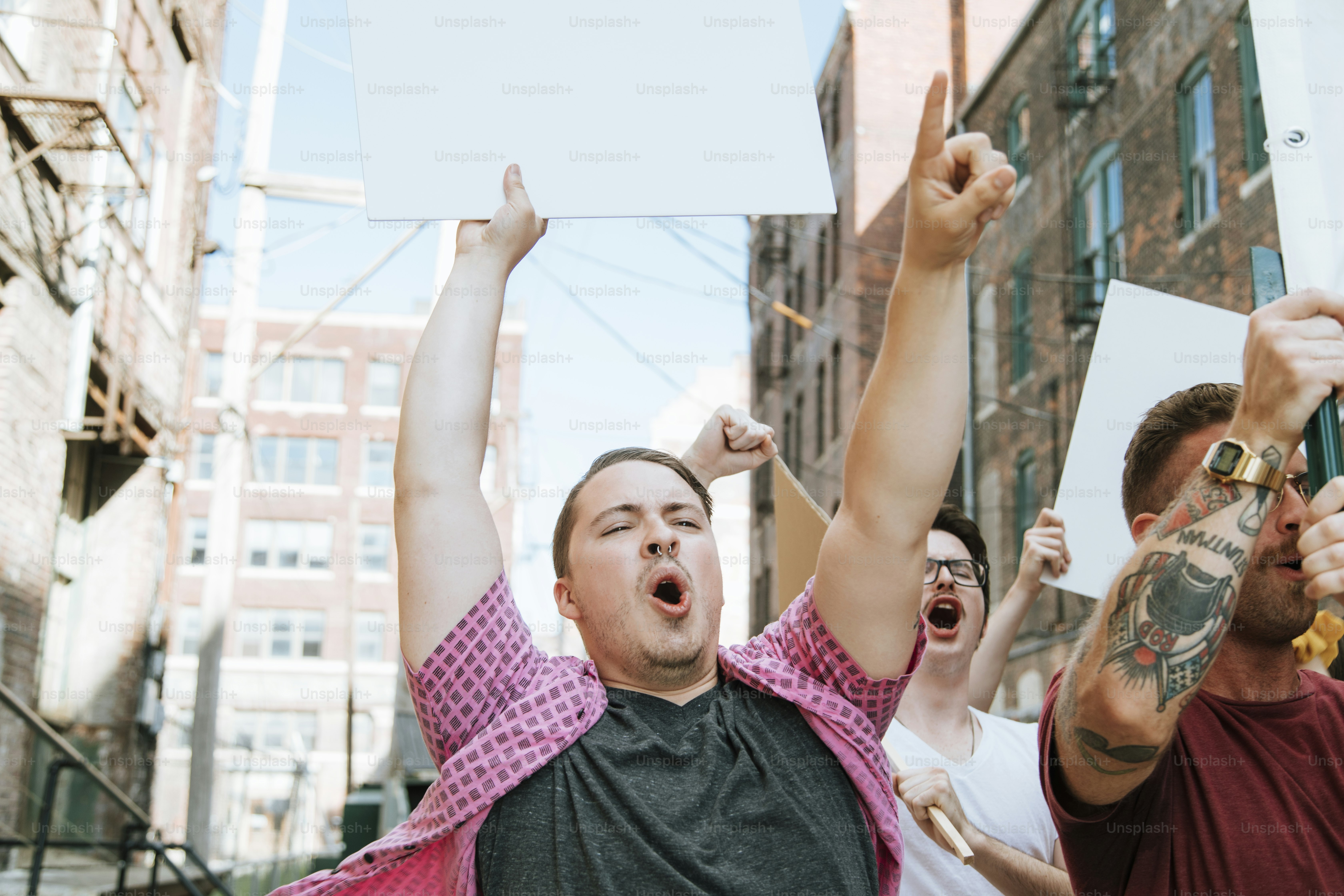 Colorful protester at a rally