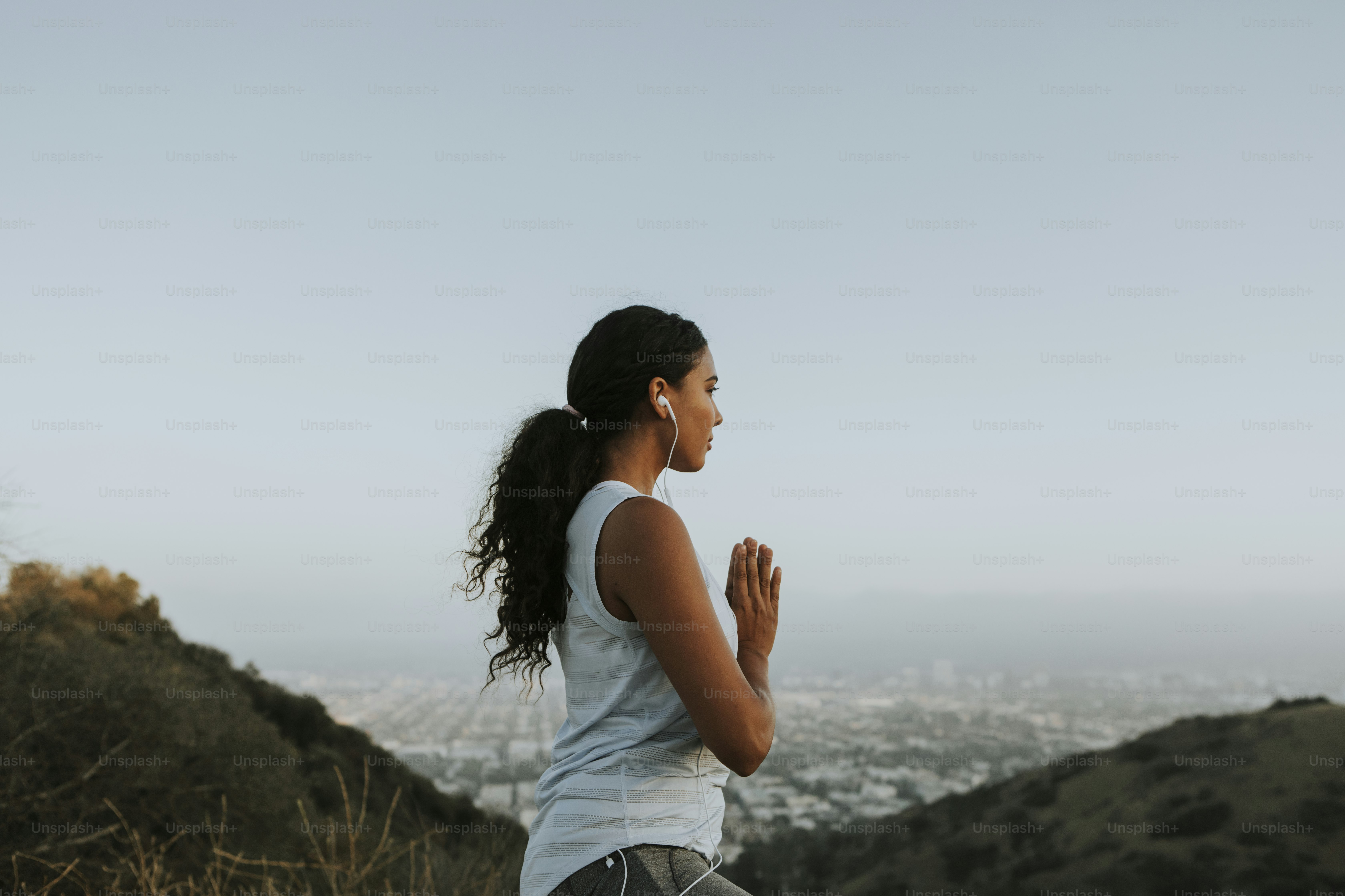 Woman practicing yoga for relaxation
