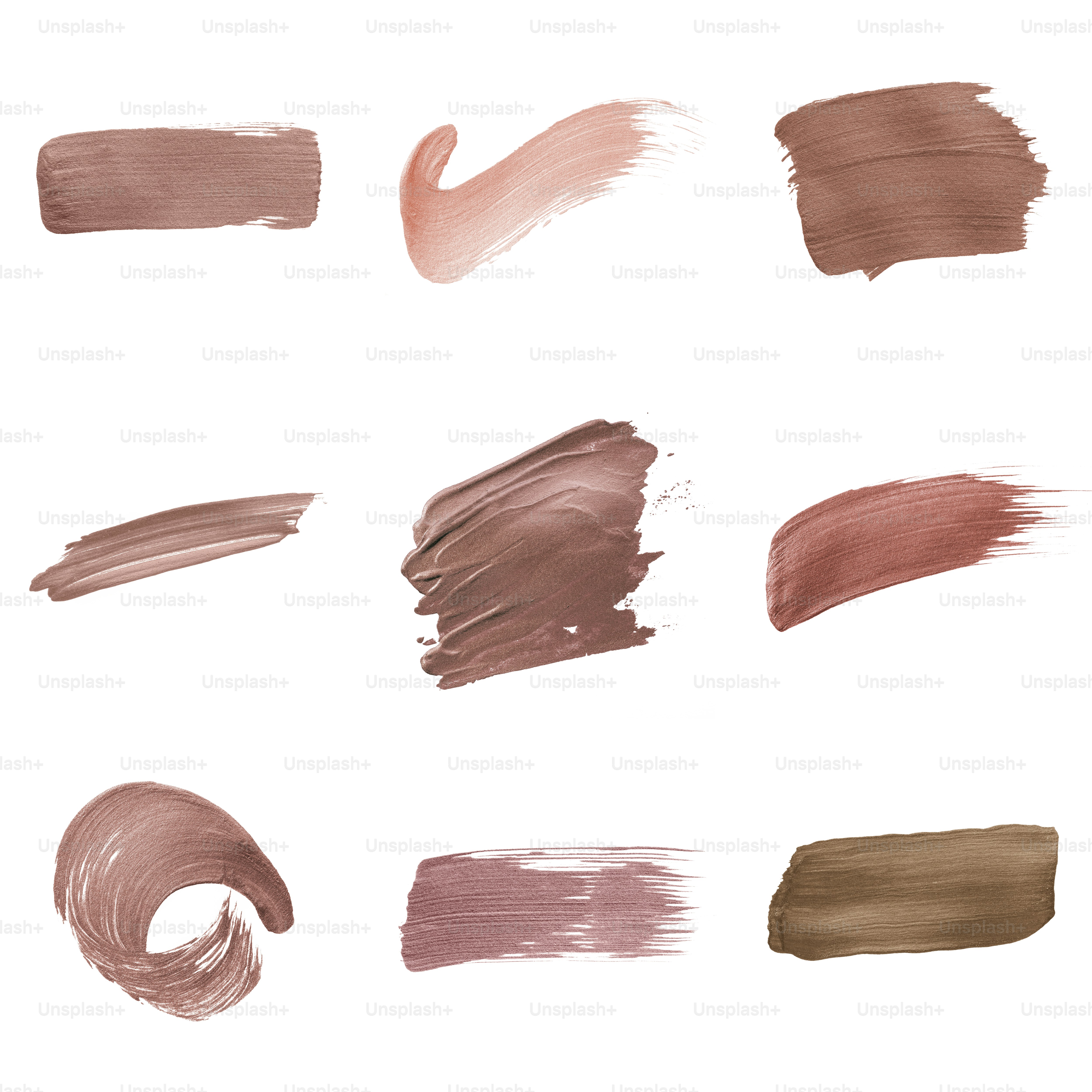 Set of pink brush strokes badges