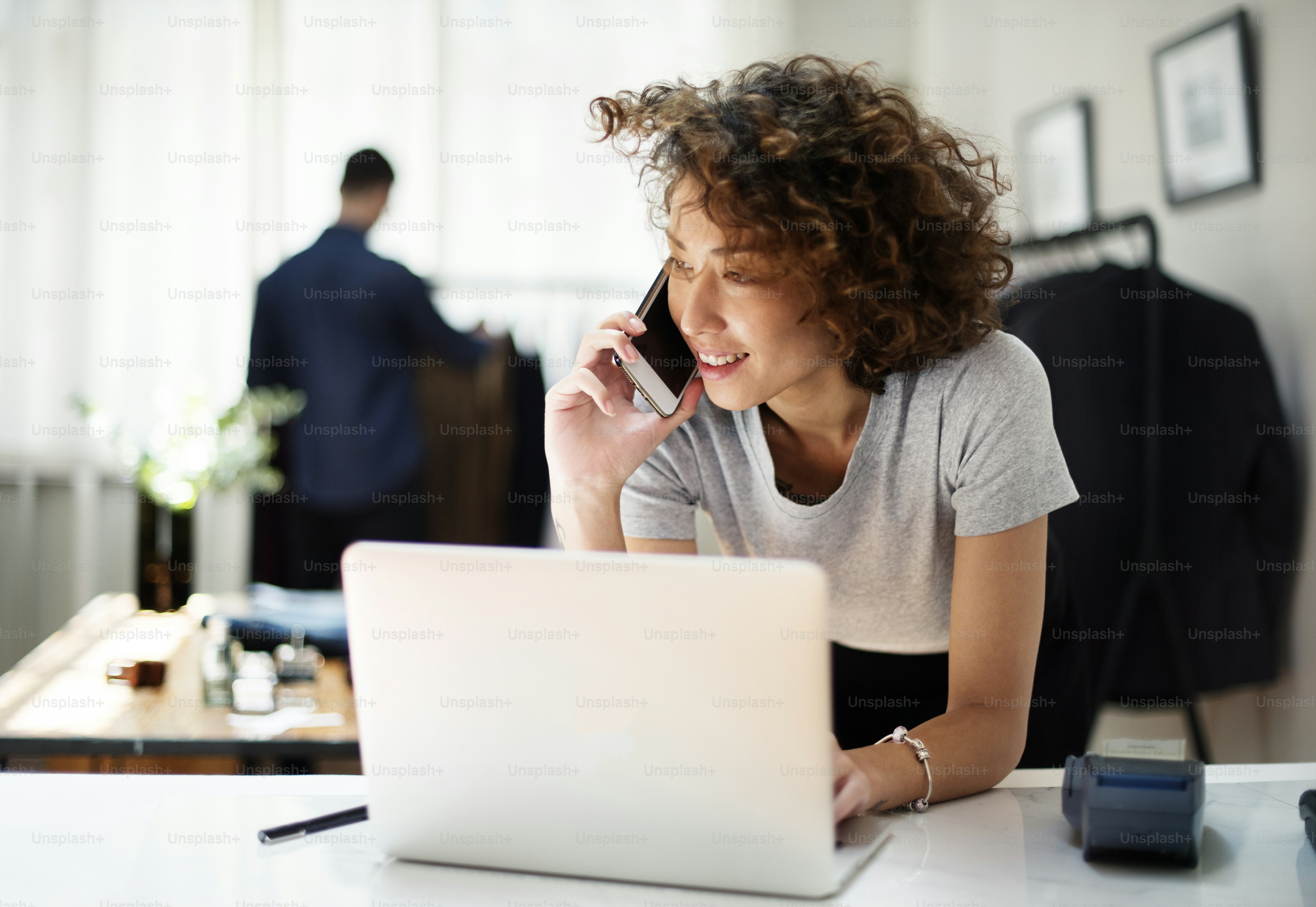 Woman working on projects