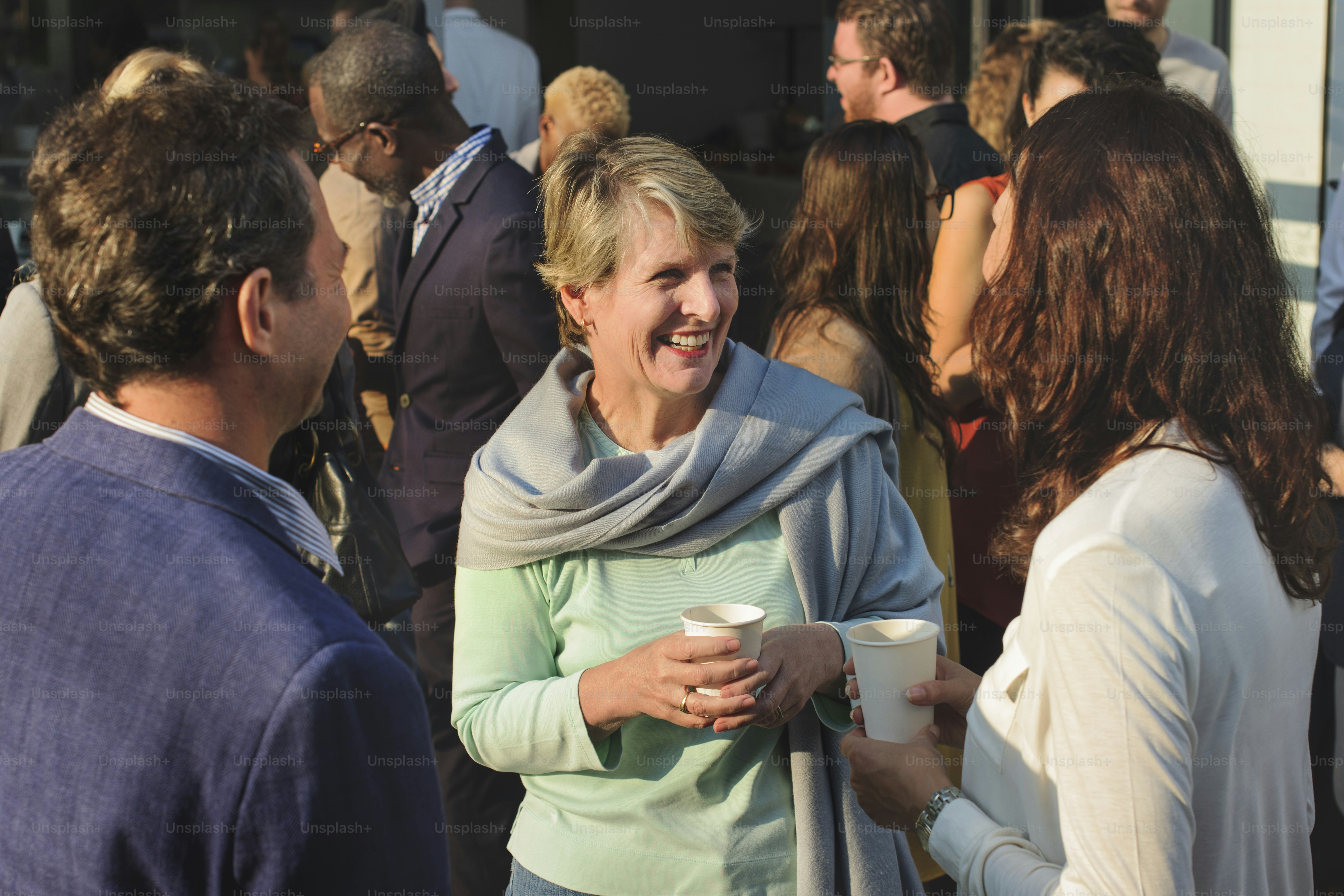 Elegant women at a network event