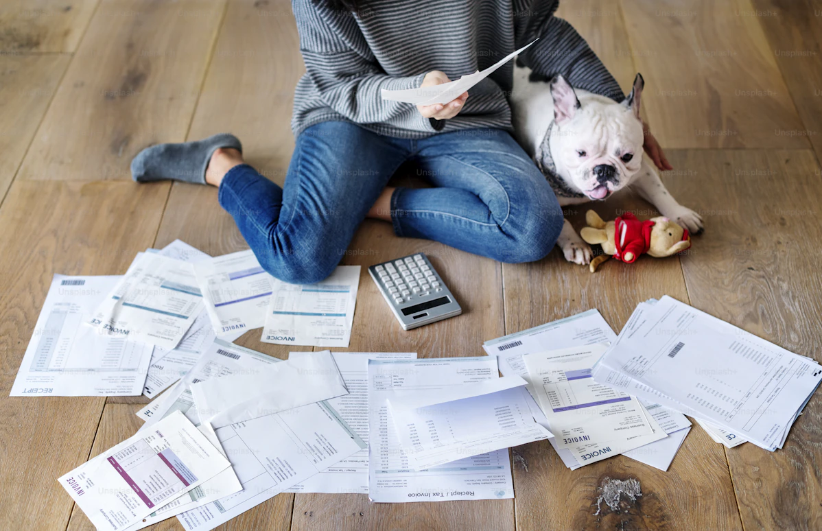 Receipts and financial records used to document the cost of personal furniture