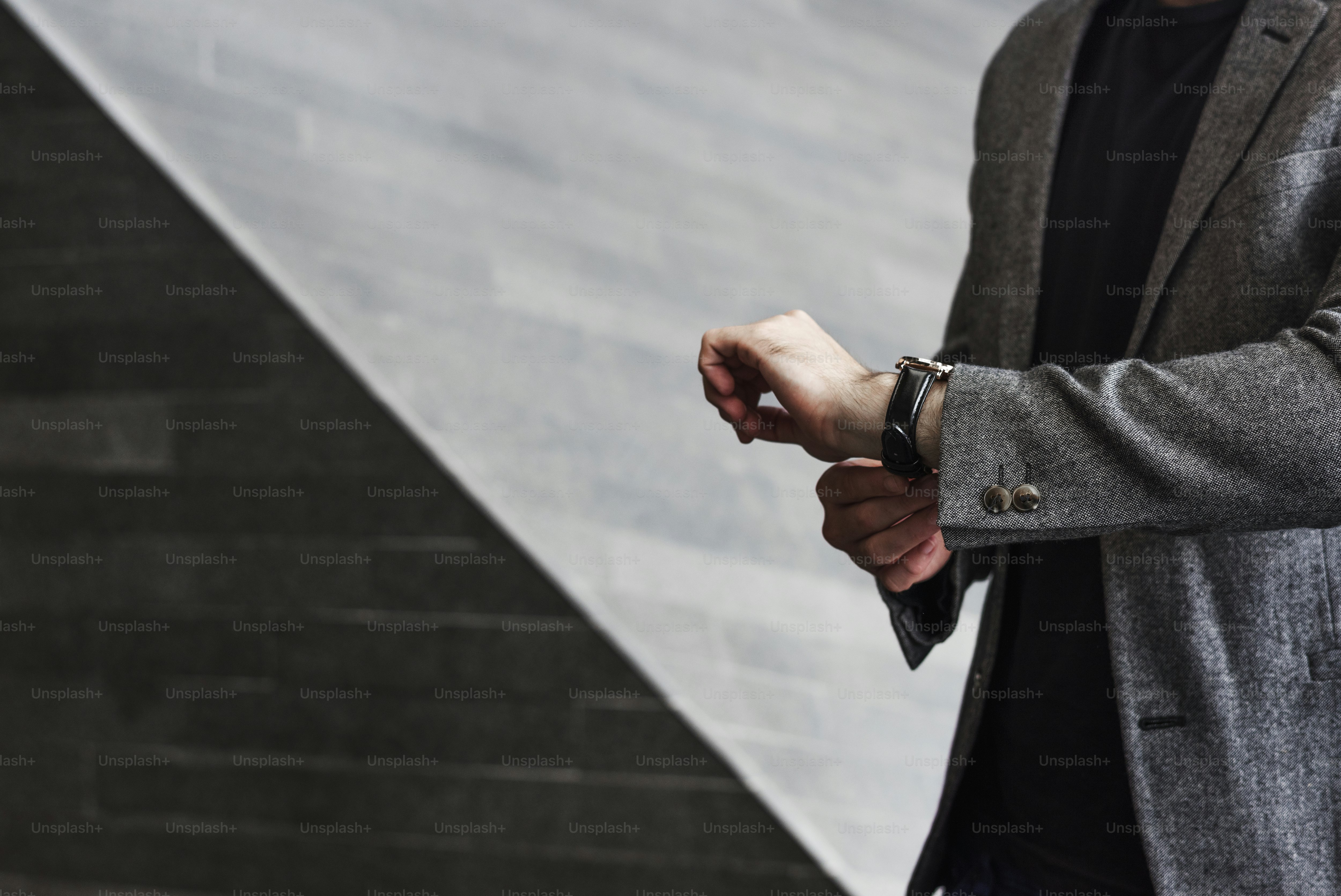 Man looking at his watch