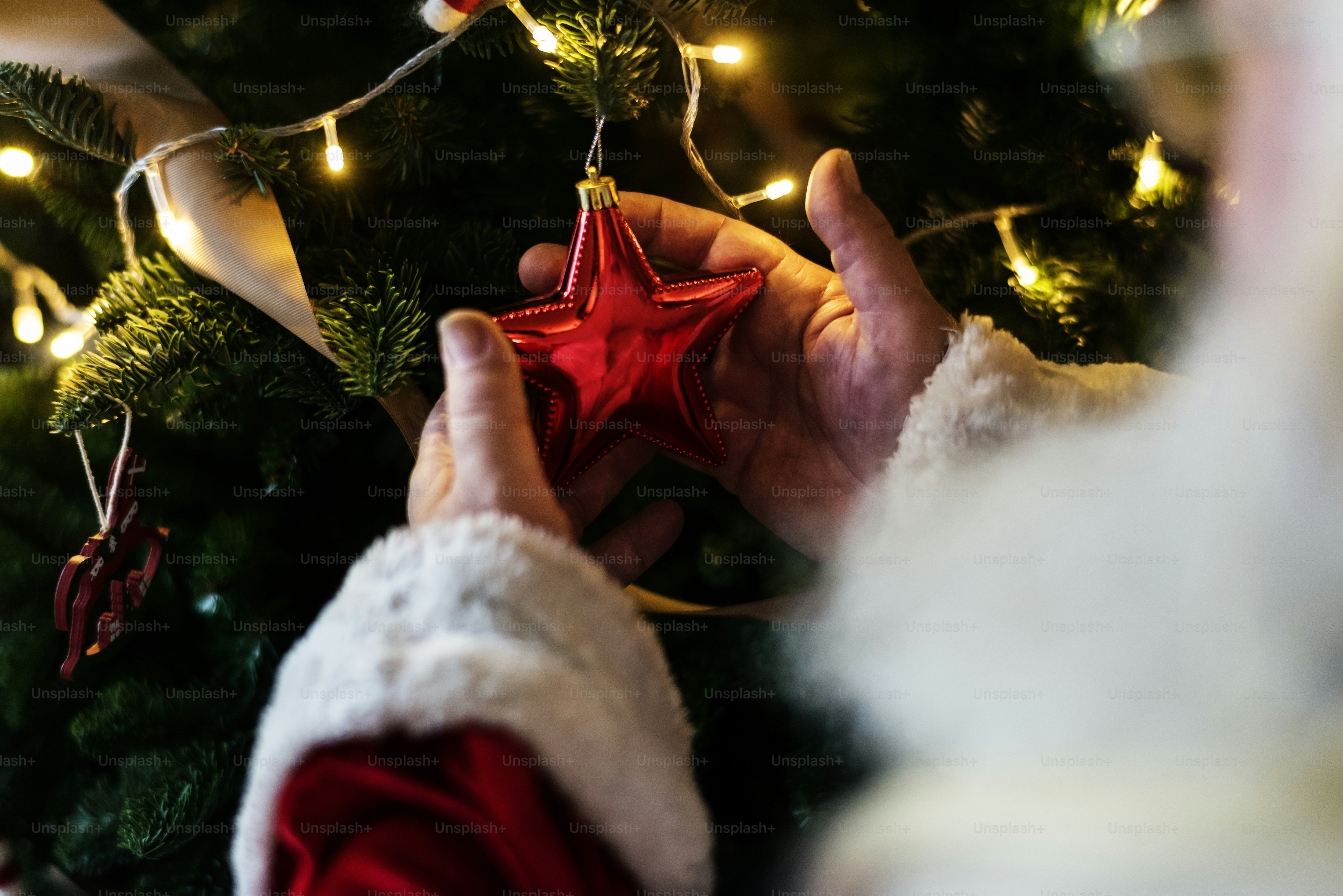 Santa claus and Christmas tree