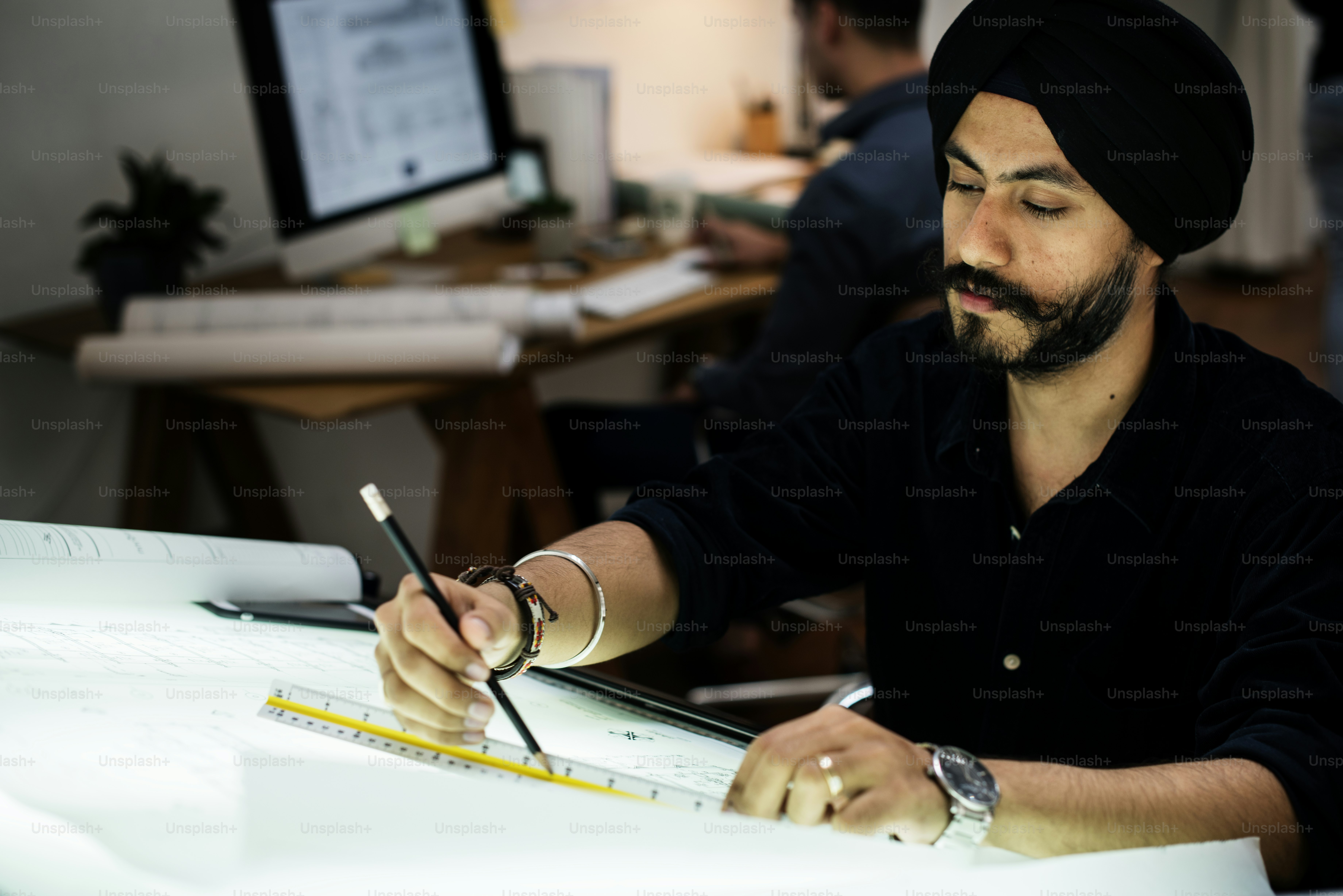 Businessman working in office