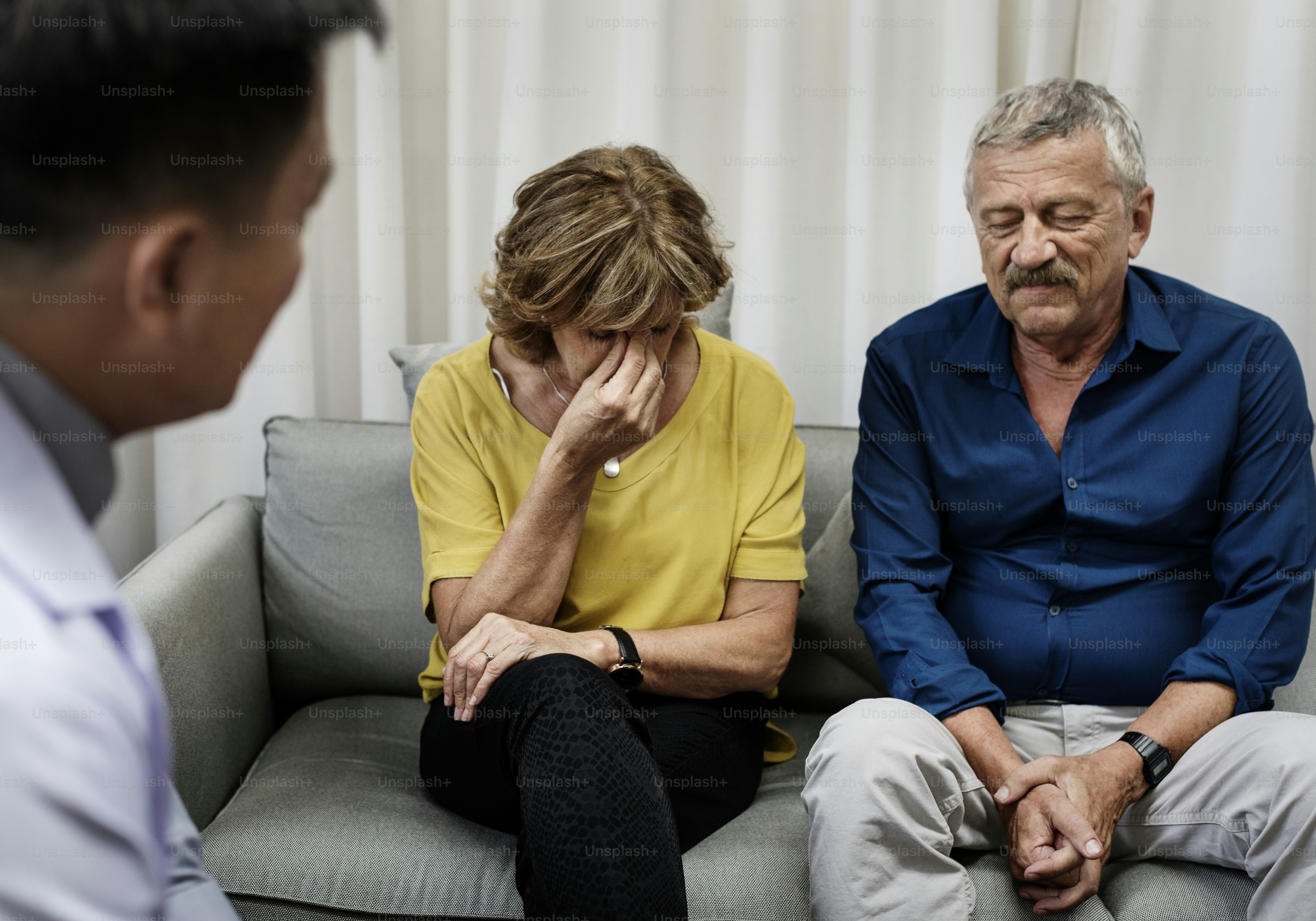 Depressed patients are getting treatment from a psychologist