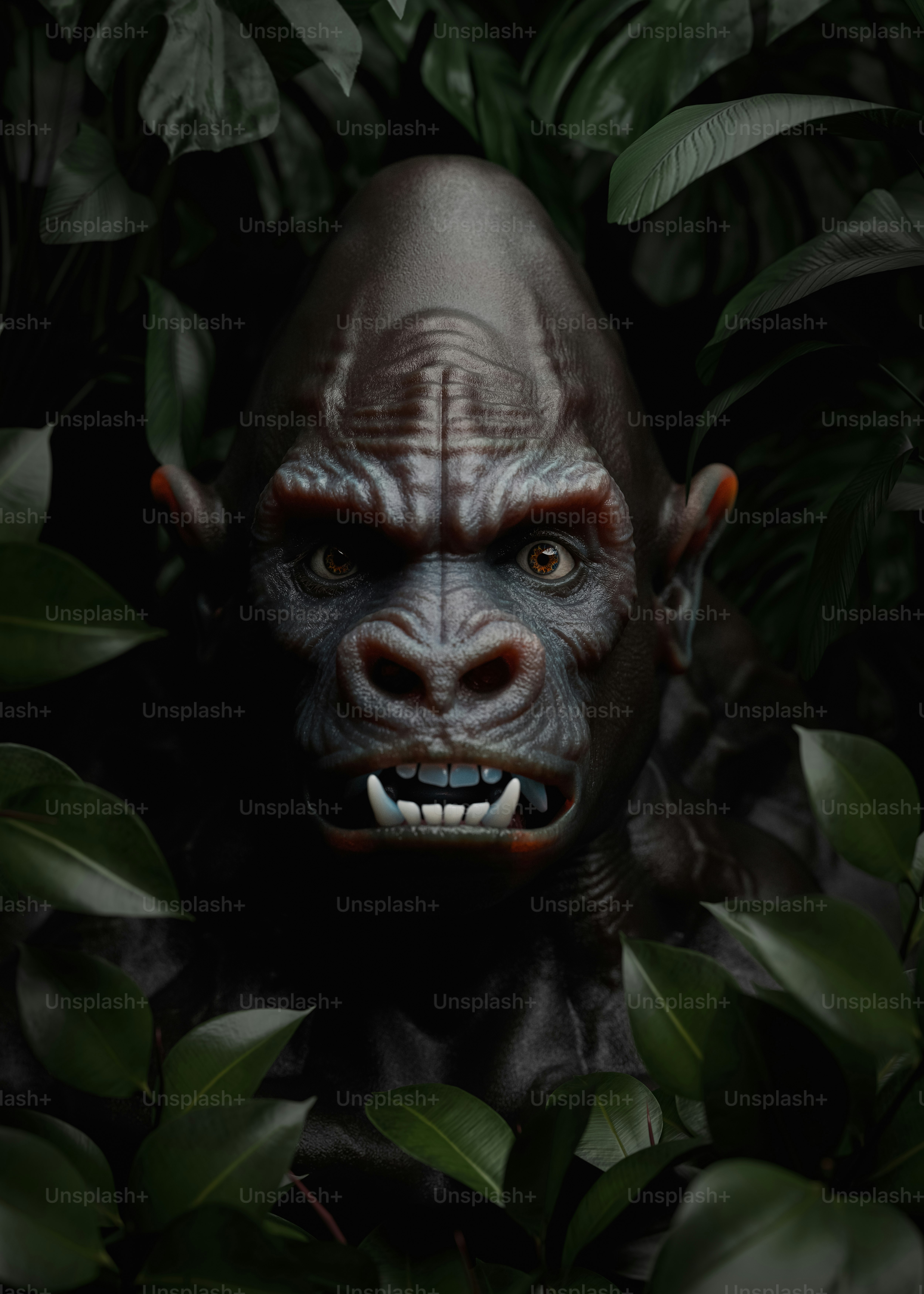 Una testa di gorilla nel mezzo di una giungla foto – Immagine di Foresta su  Unsplash, image size:3000x4200