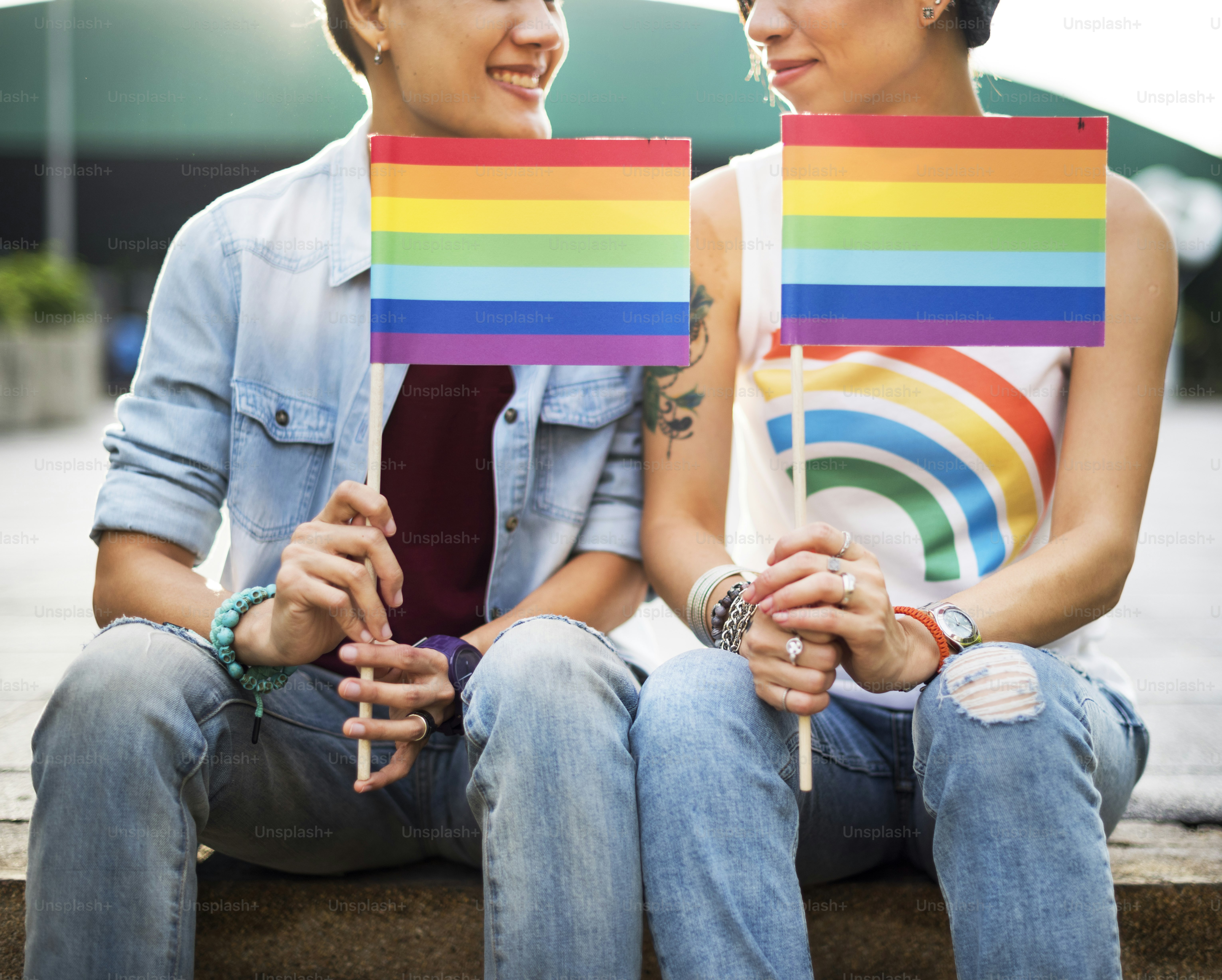 LGBT Lesbiche Coppia Momenti Felicità Concetto