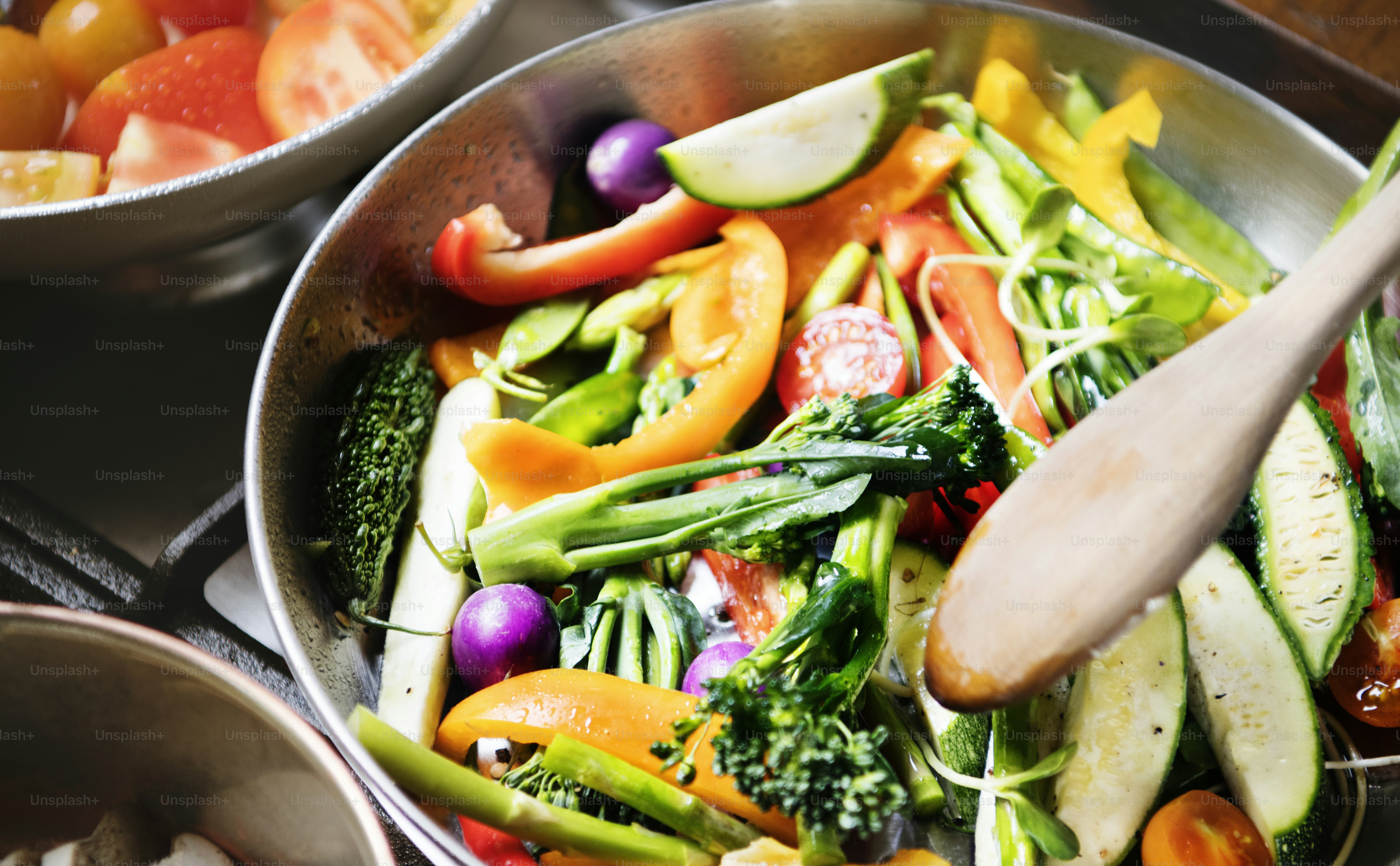 Sauted mixed vegetables food photography recipe idea