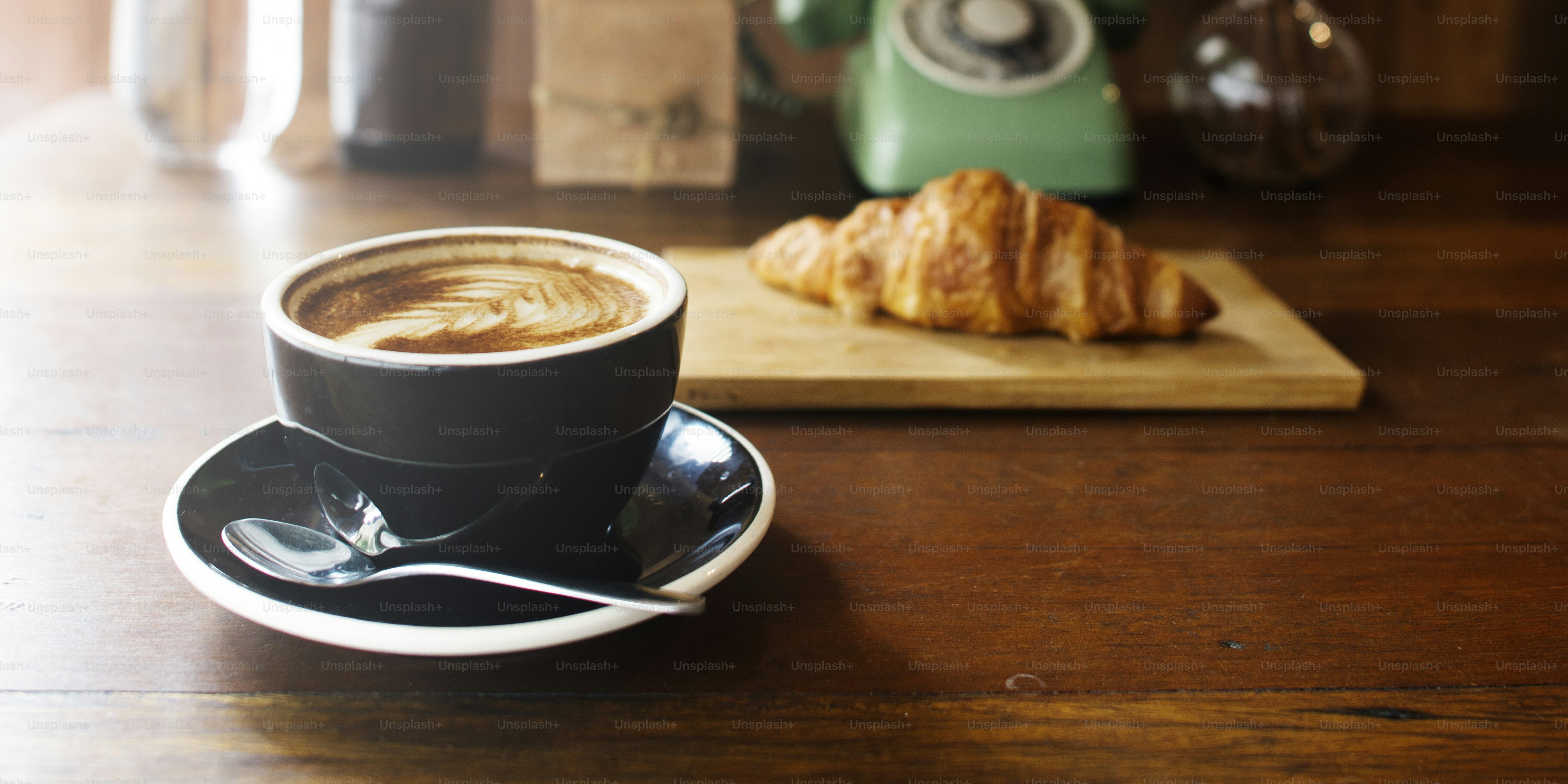 Kaffee Croissant Braekfast Refreshness Konzept