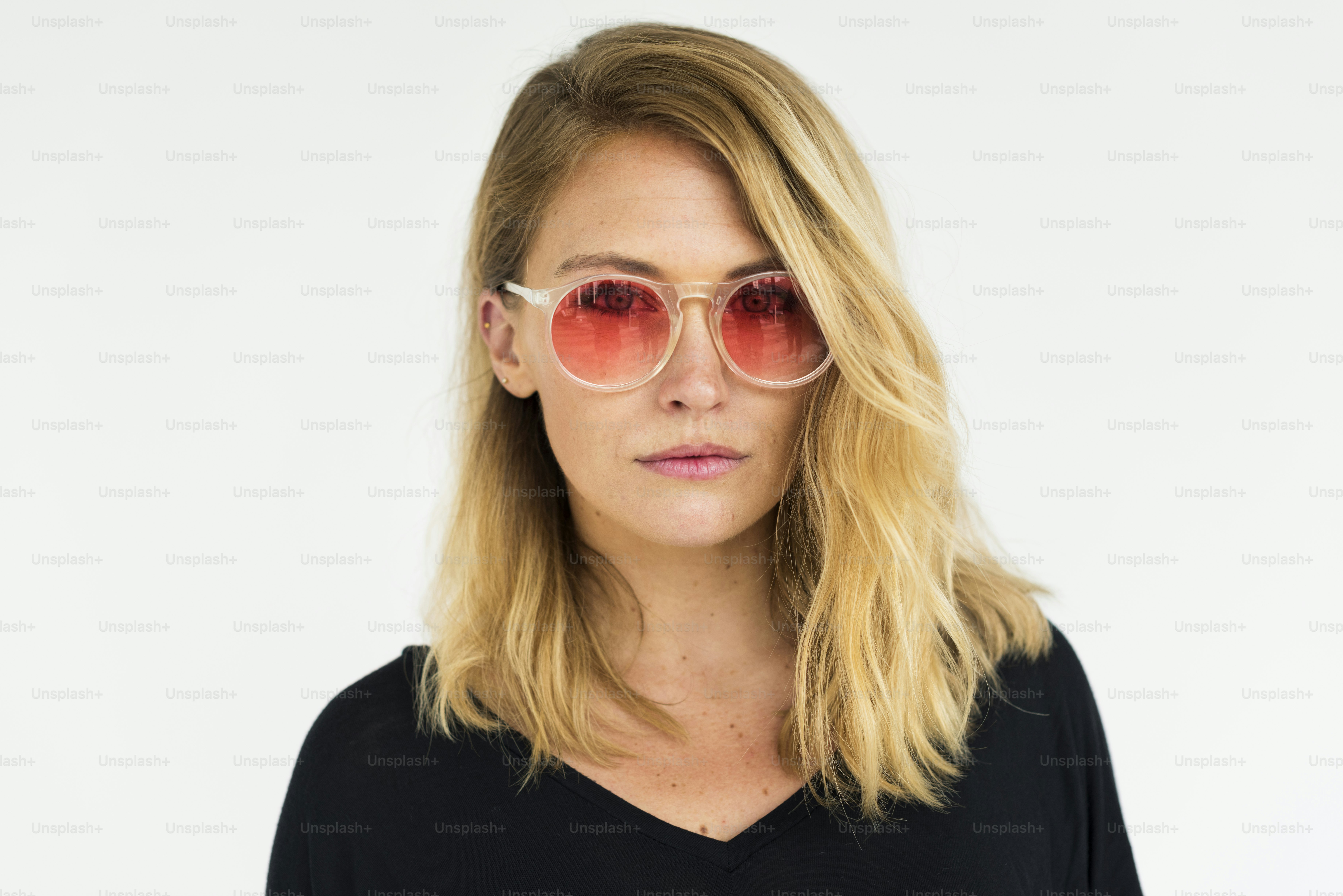 Woman Cheerful Studio Portrait Concept