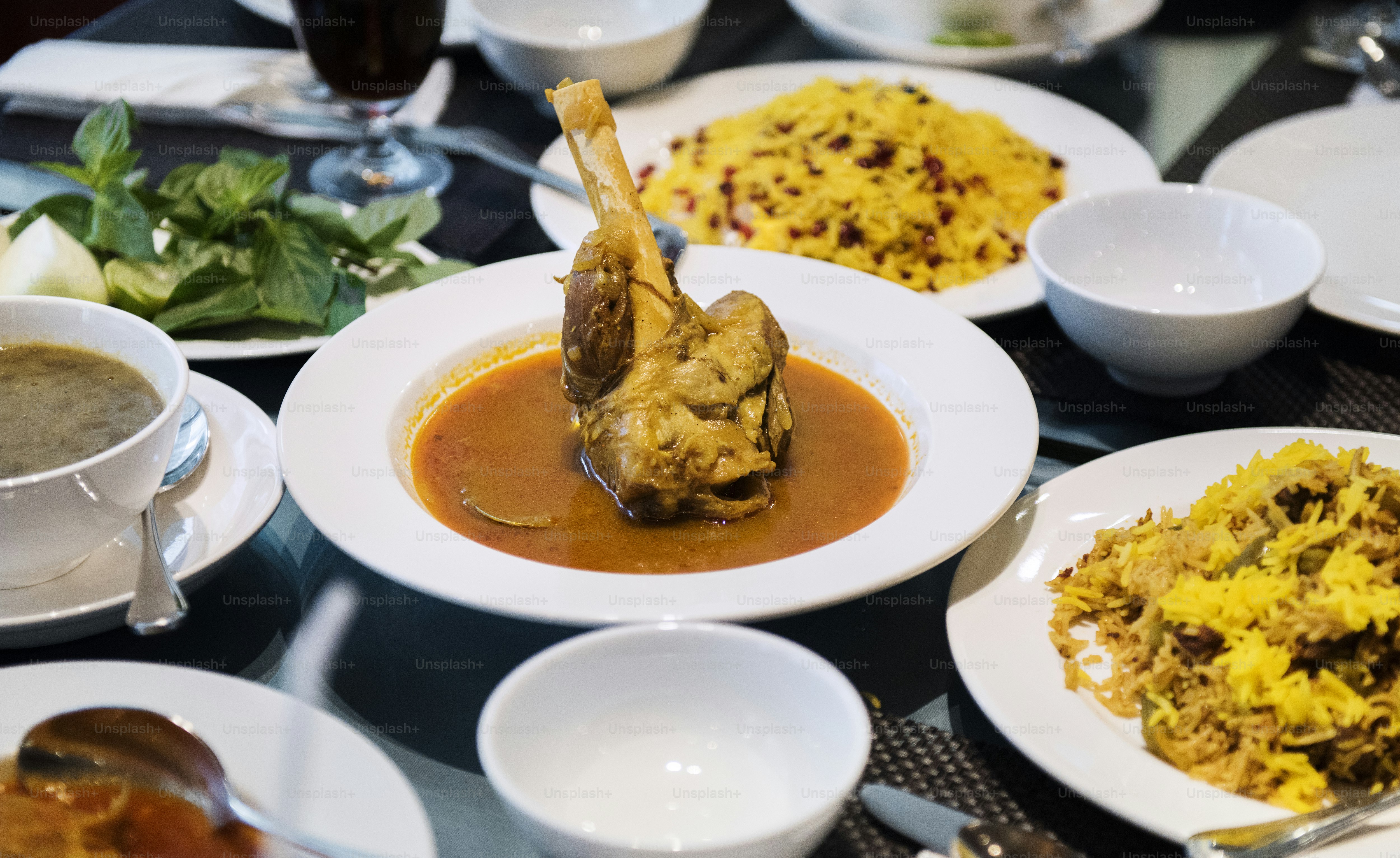 Family having Indian food