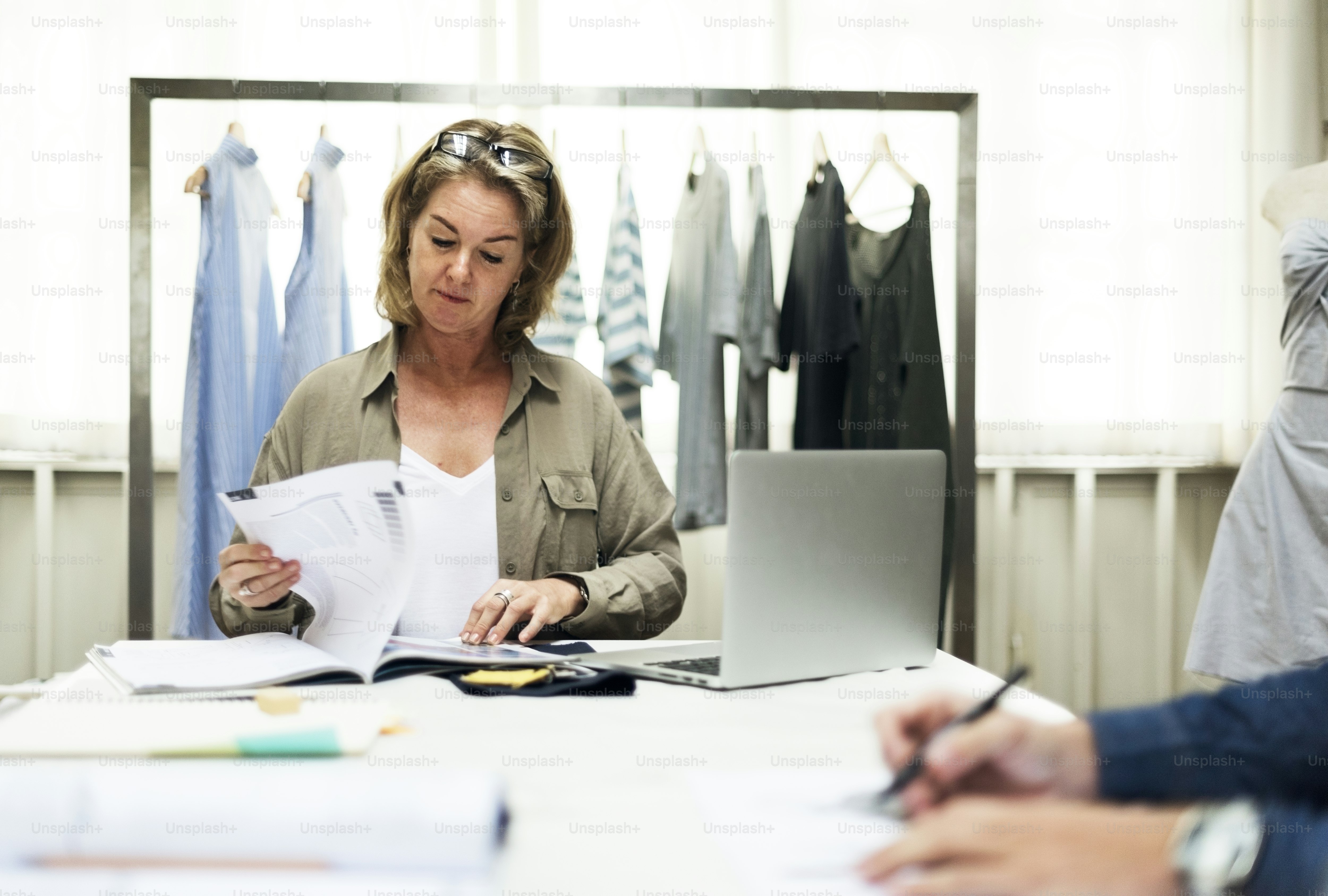 Woman working on projects