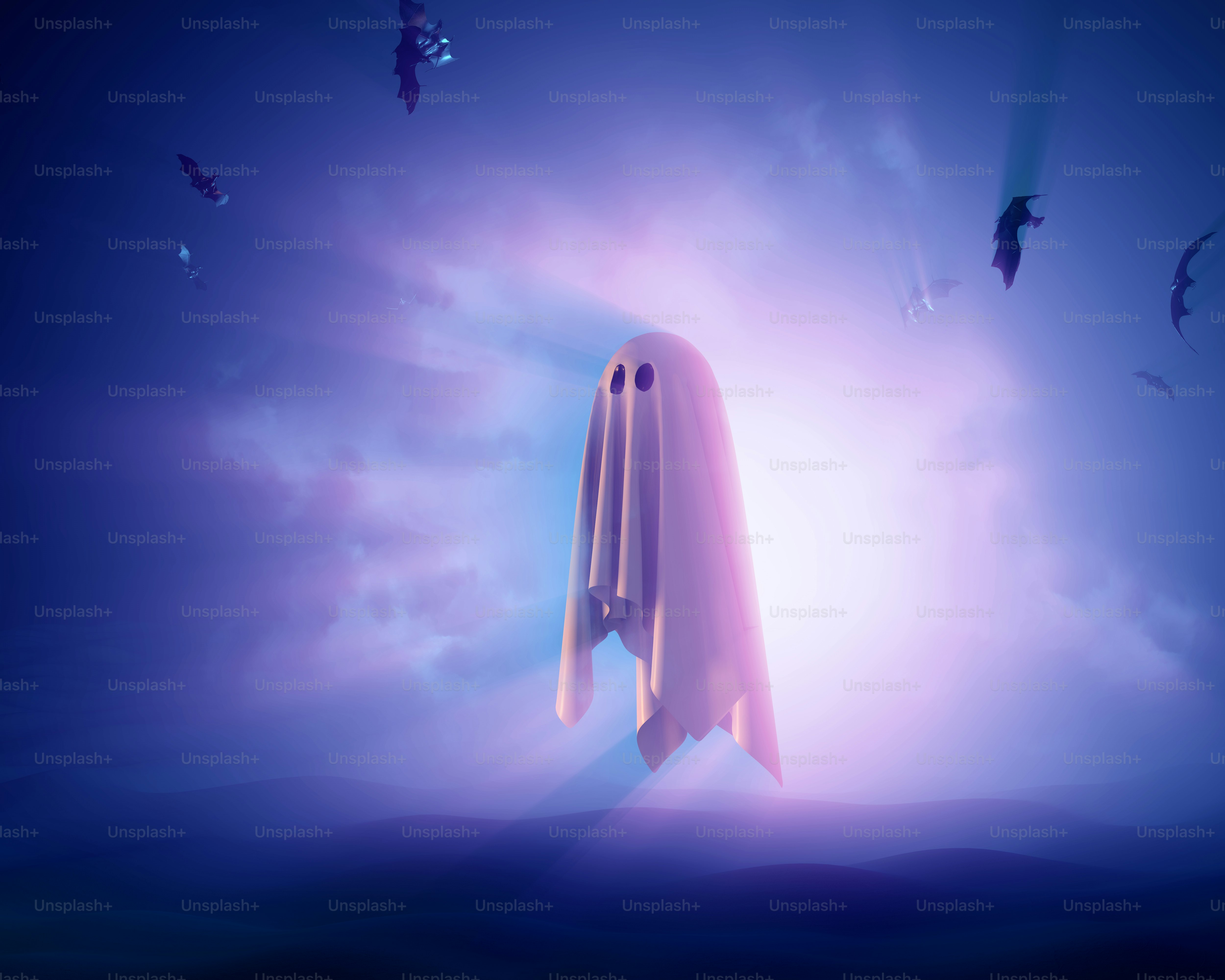 A large white object floating in the air