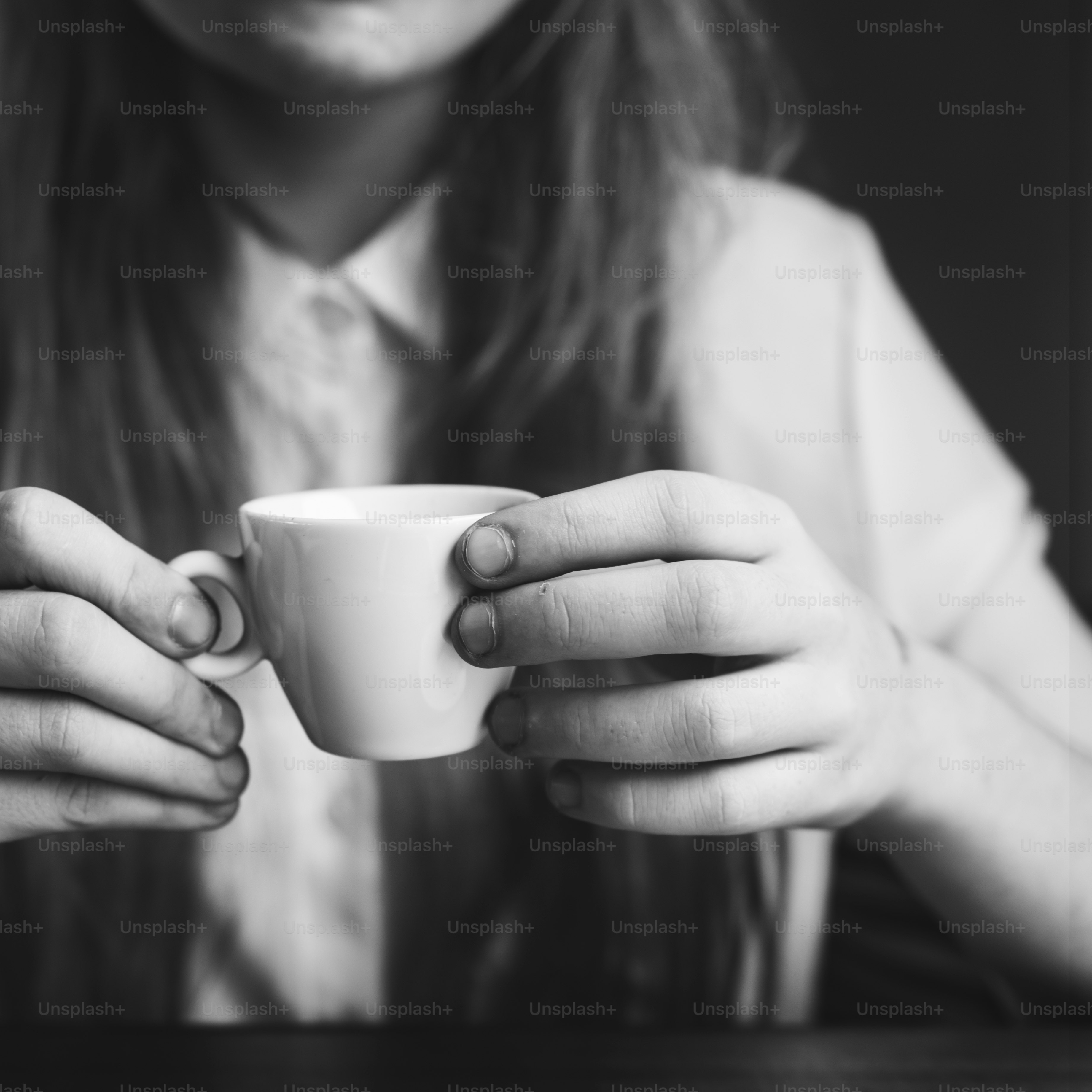 Mädchen Kaffee Koffein Fröhliche Entspannung Tasse Becher Konzept