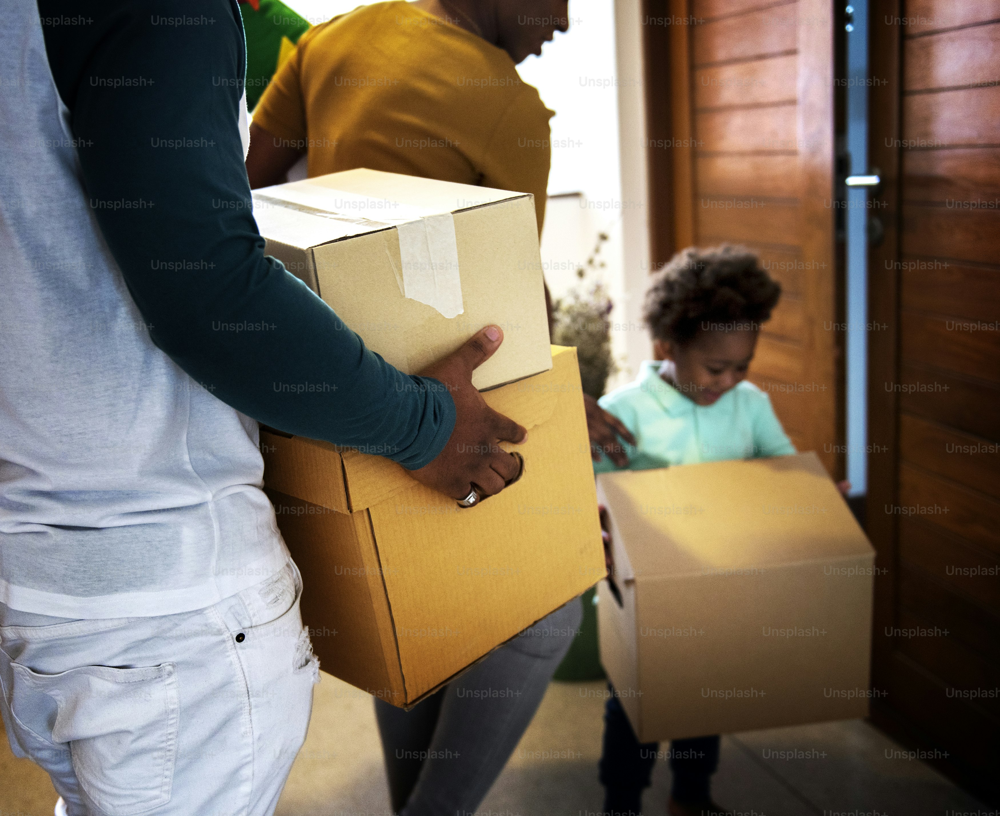 Black family moving in to their new house