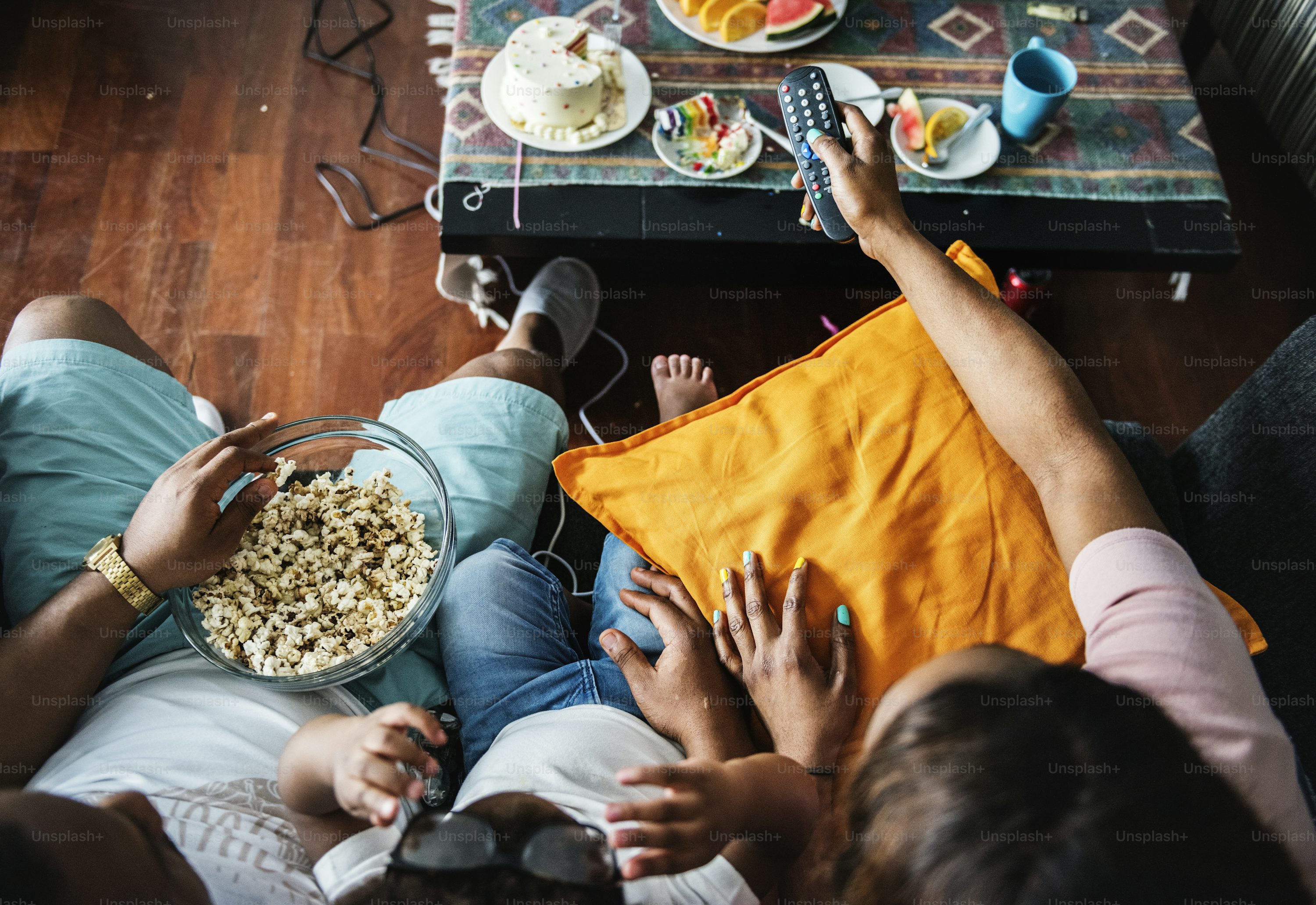Family watching IPTV on multiple devices
