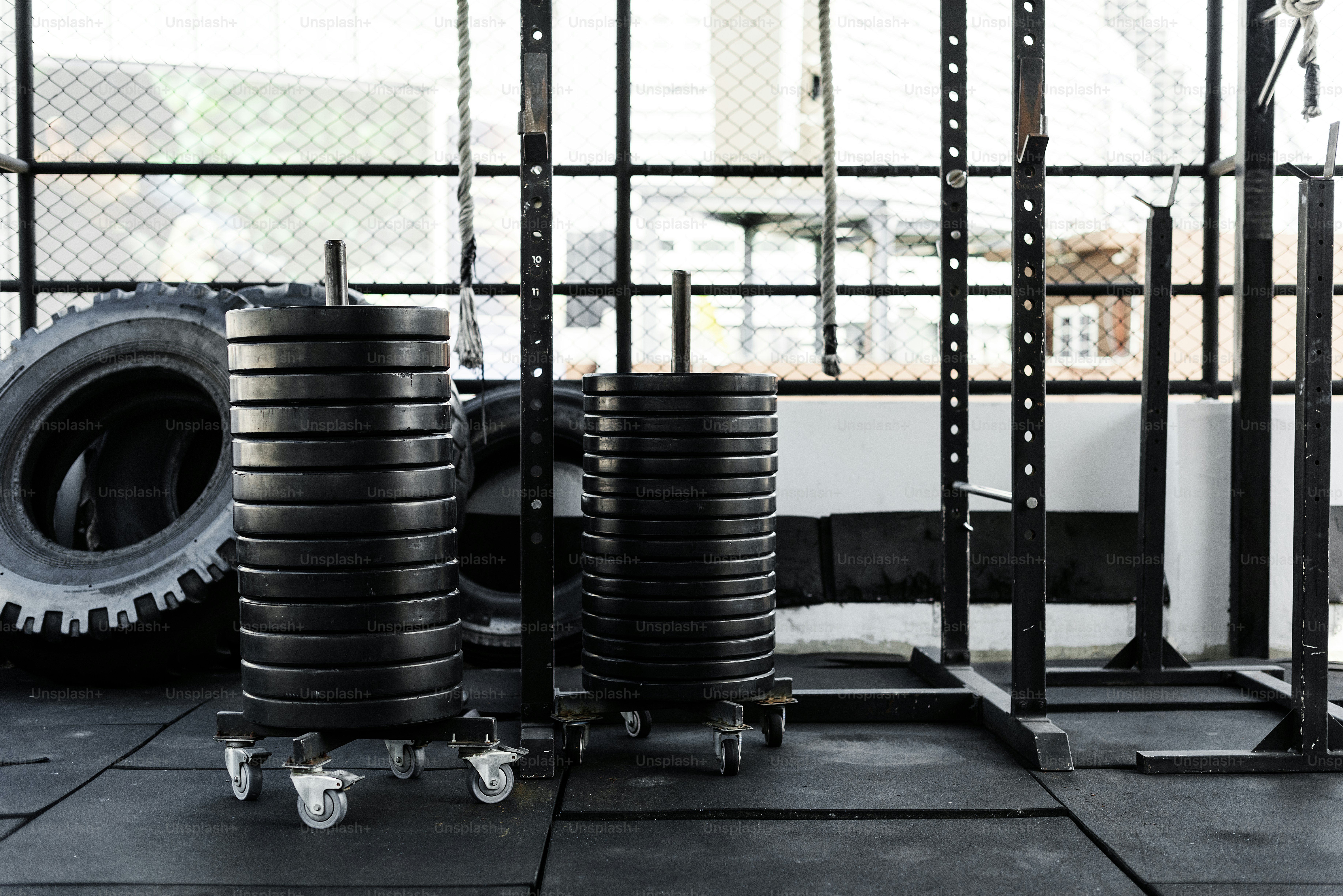 Fitness equipment in a gym