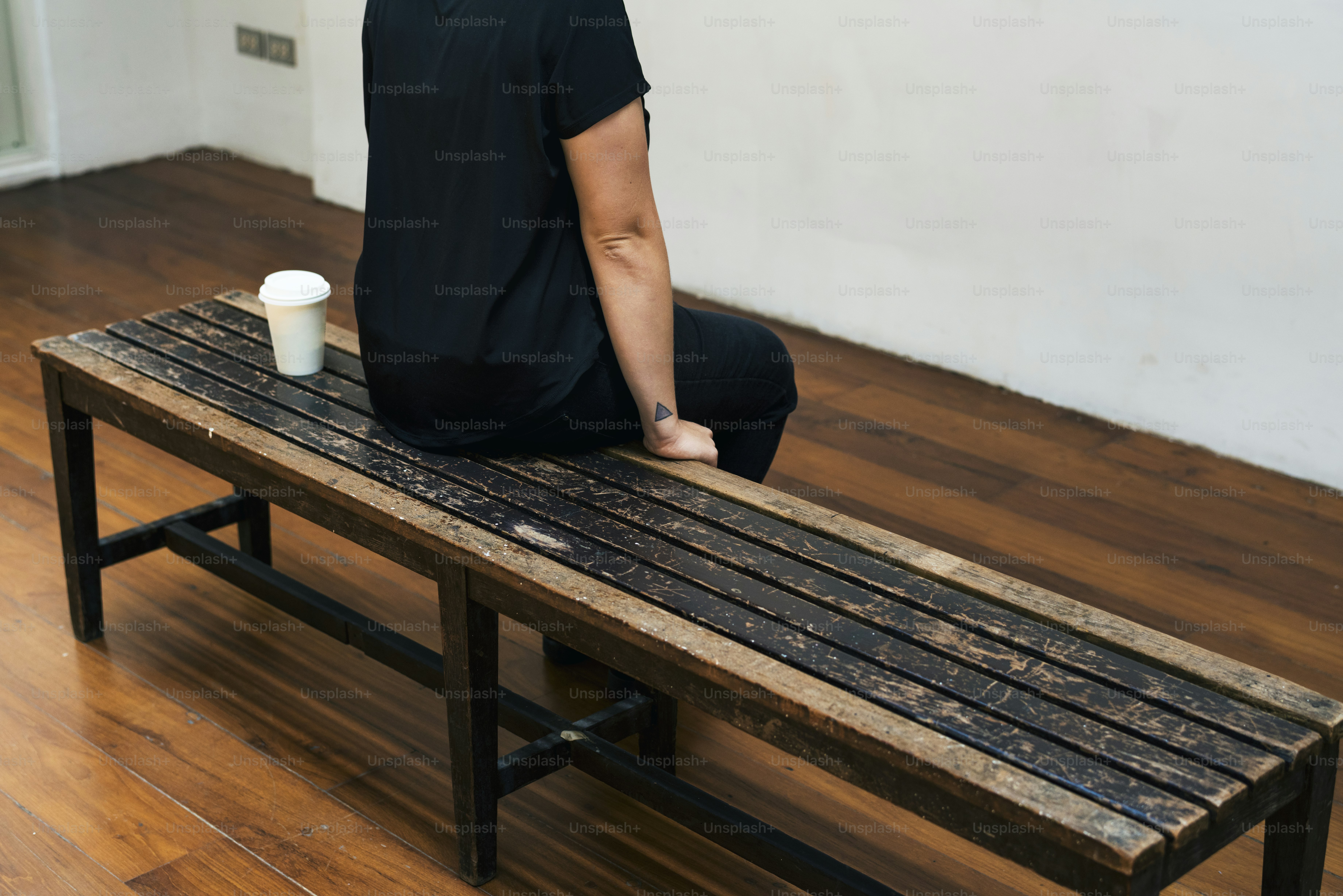 person sitting and taking a break