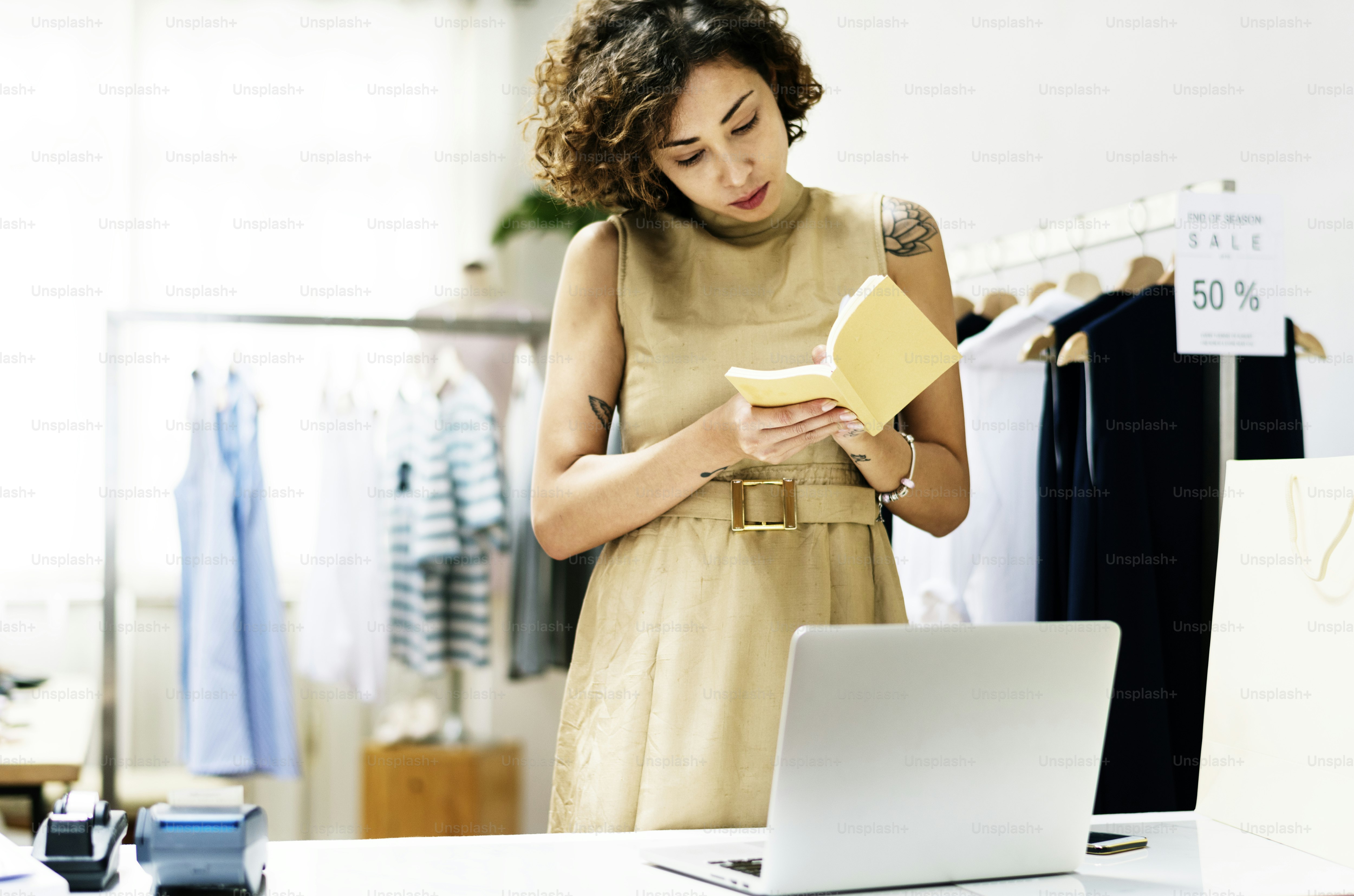 Woman working on projects