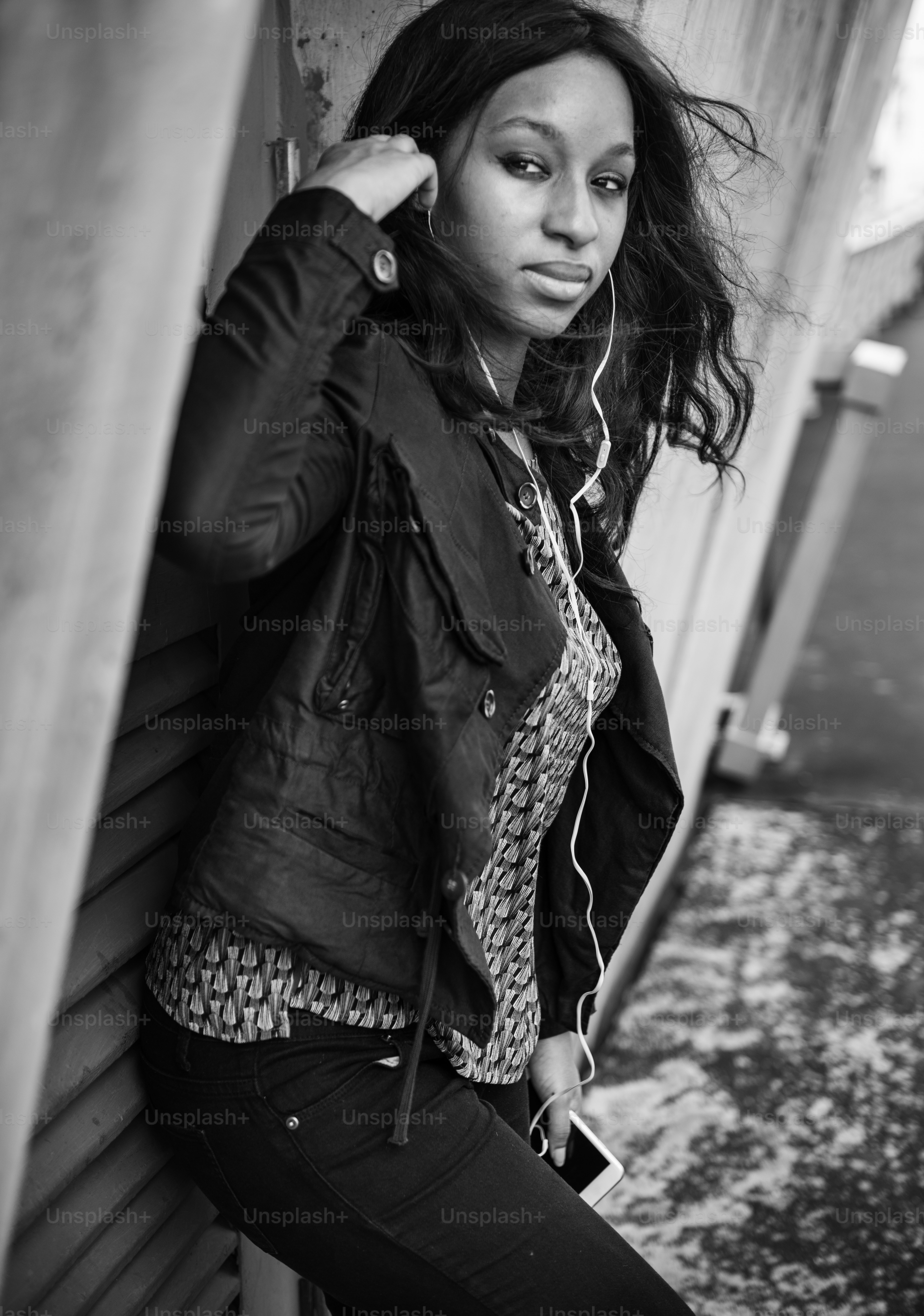 African Woman Listening Music Media Entertainment Relaxation Concept