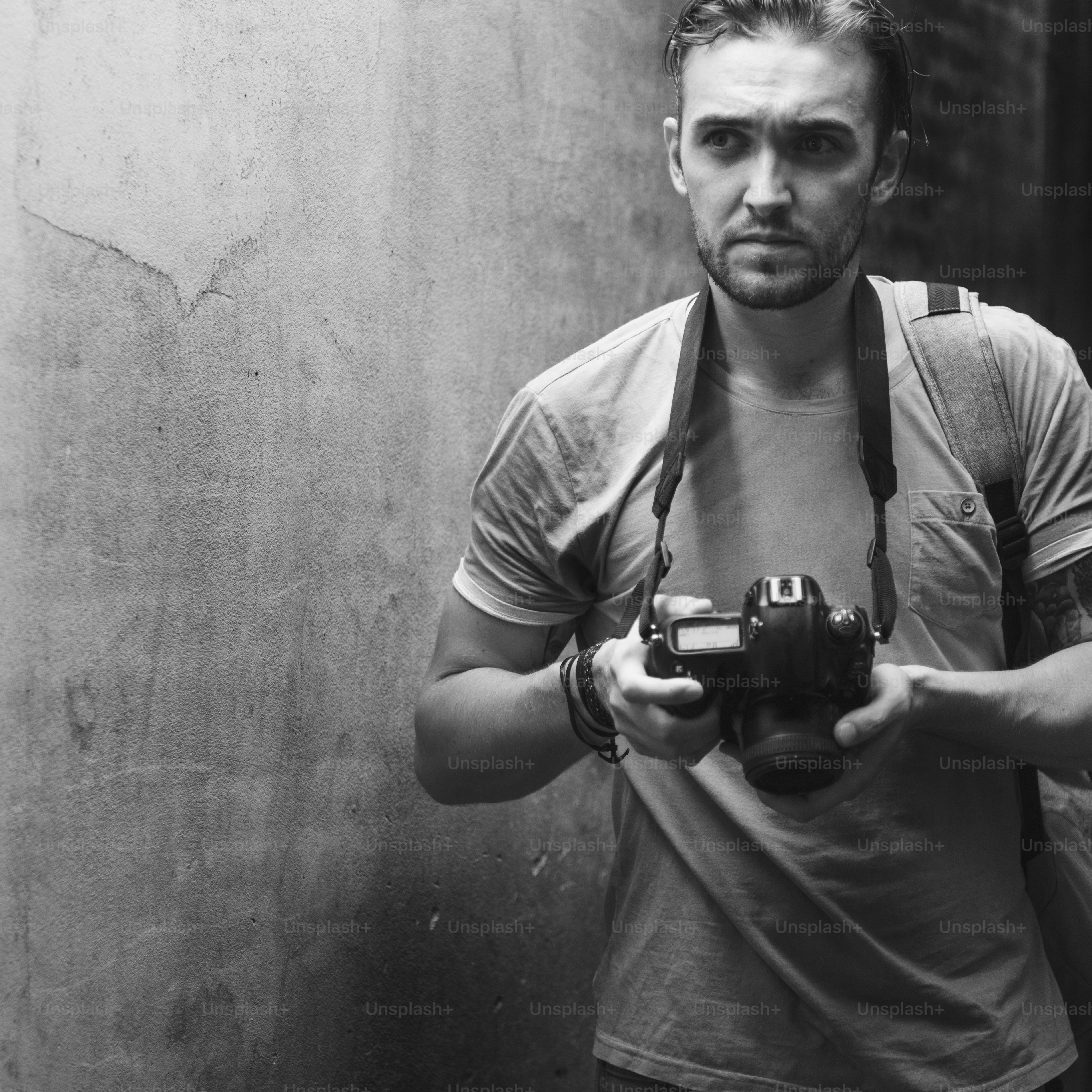 Photographer Camera DSLR Shooting Journalist Concept