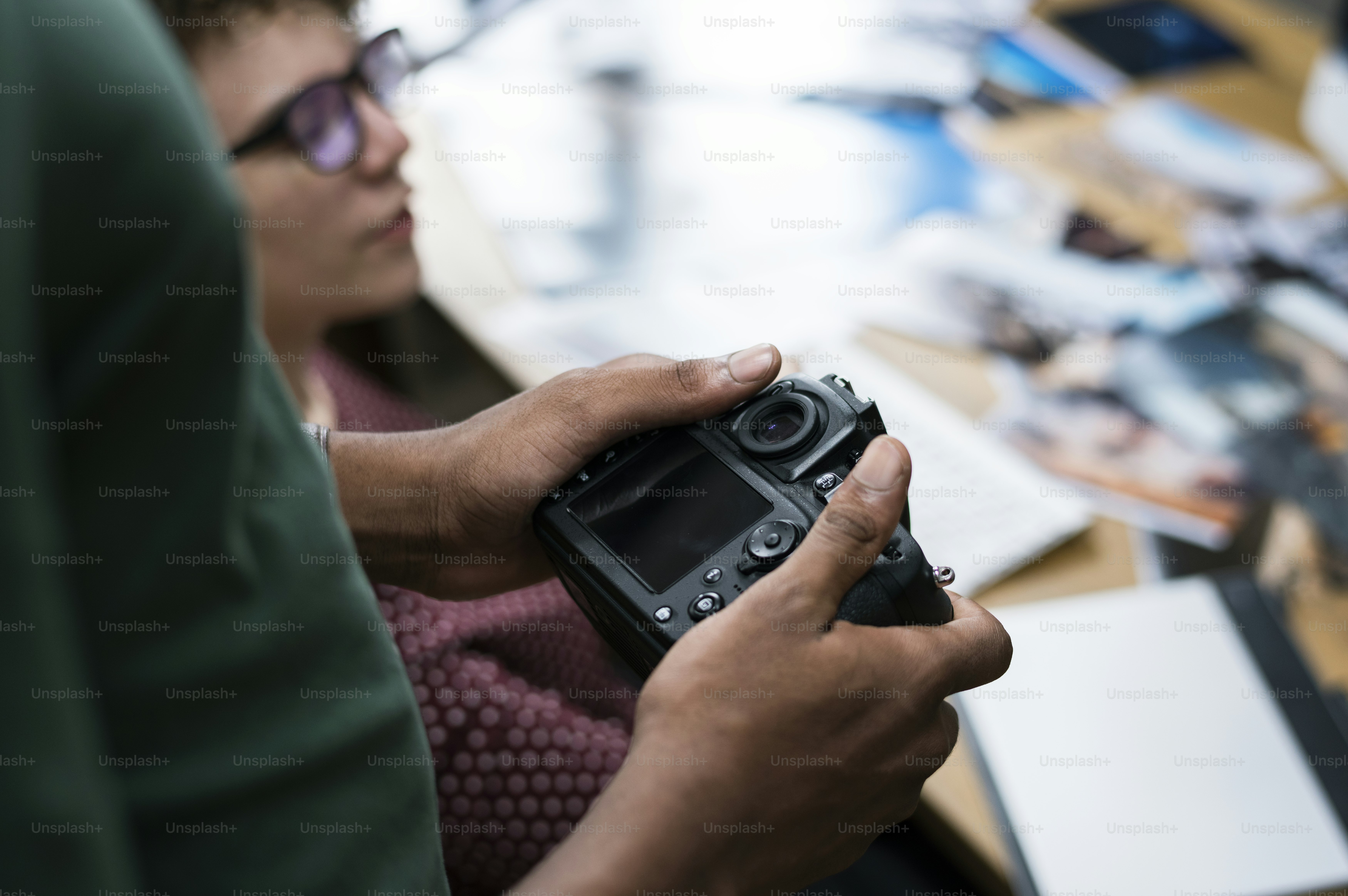 Businesswoman working with camera