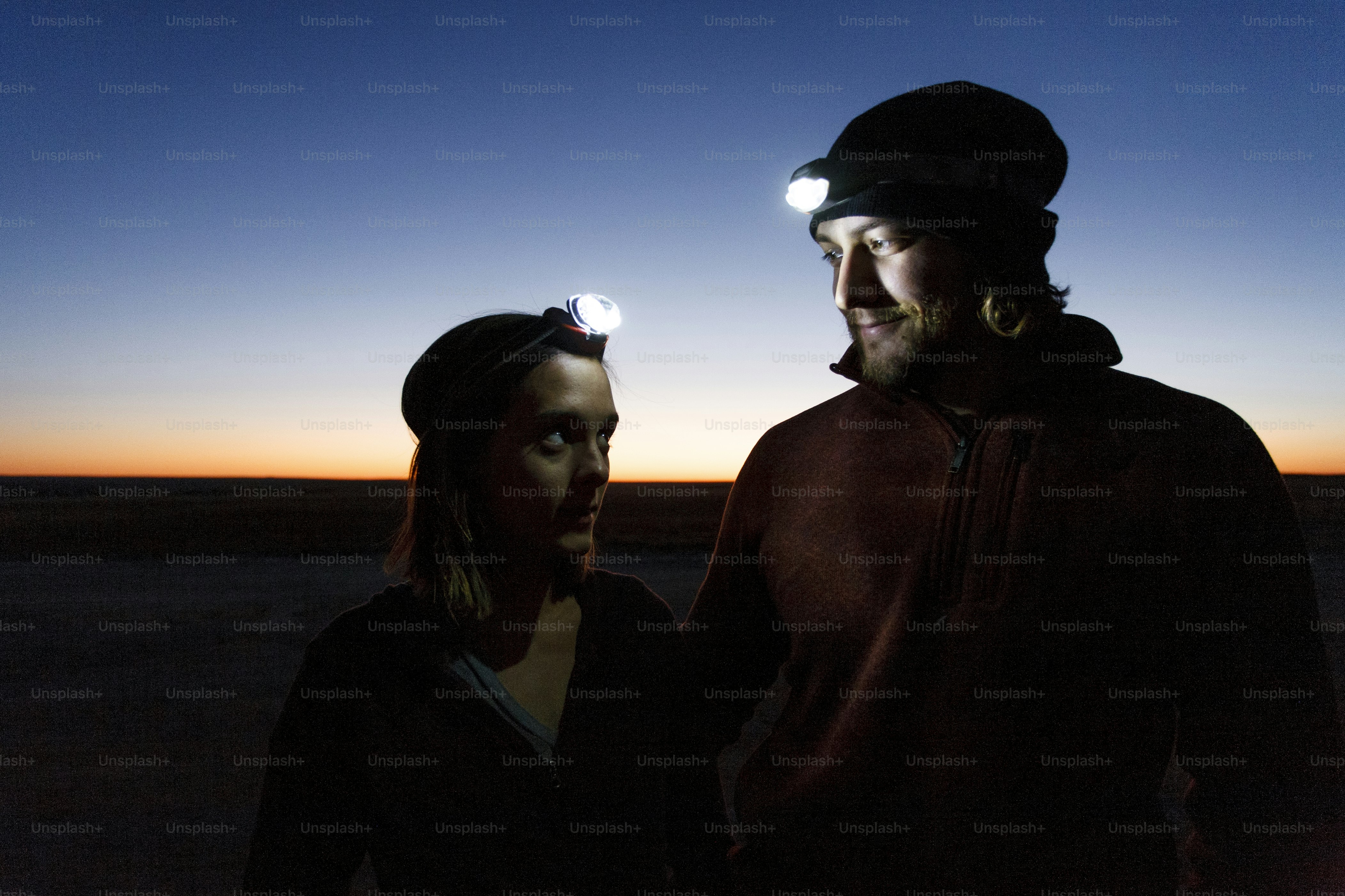 Couple hiking together in the wilderness